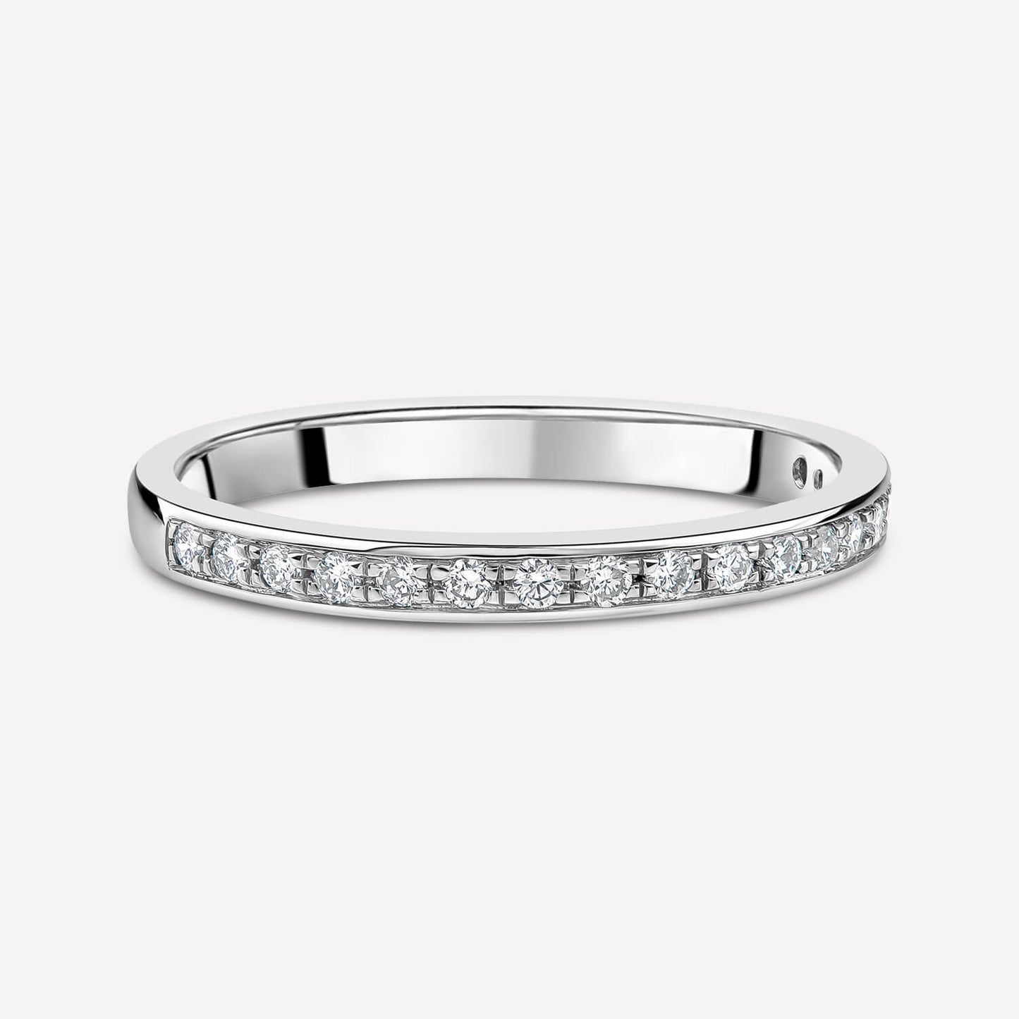 Born Platinum 0.15ct Lab Grown Diamond Pave Set Half Eternity Wedding Ring