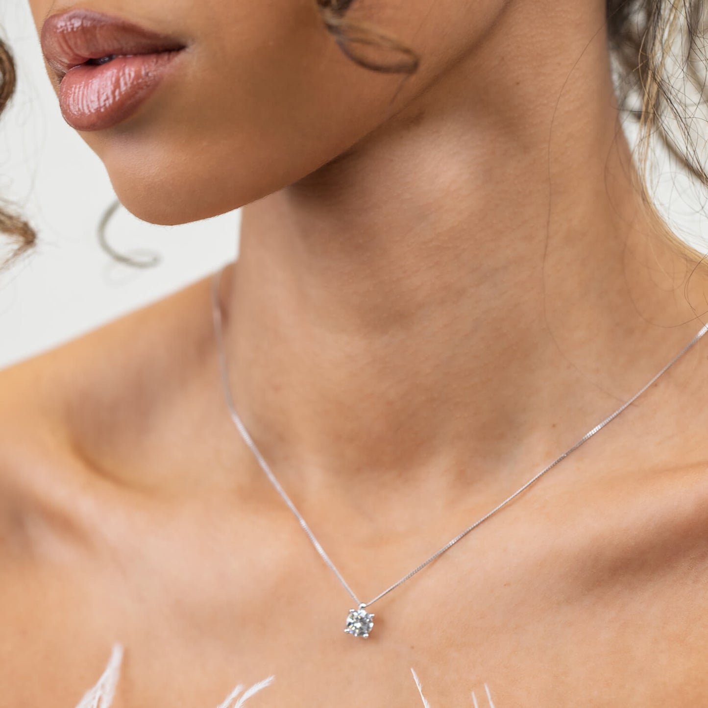 Born 9ct White Gold 1.00ct Lab Grown Brilliant Diamond Pendant