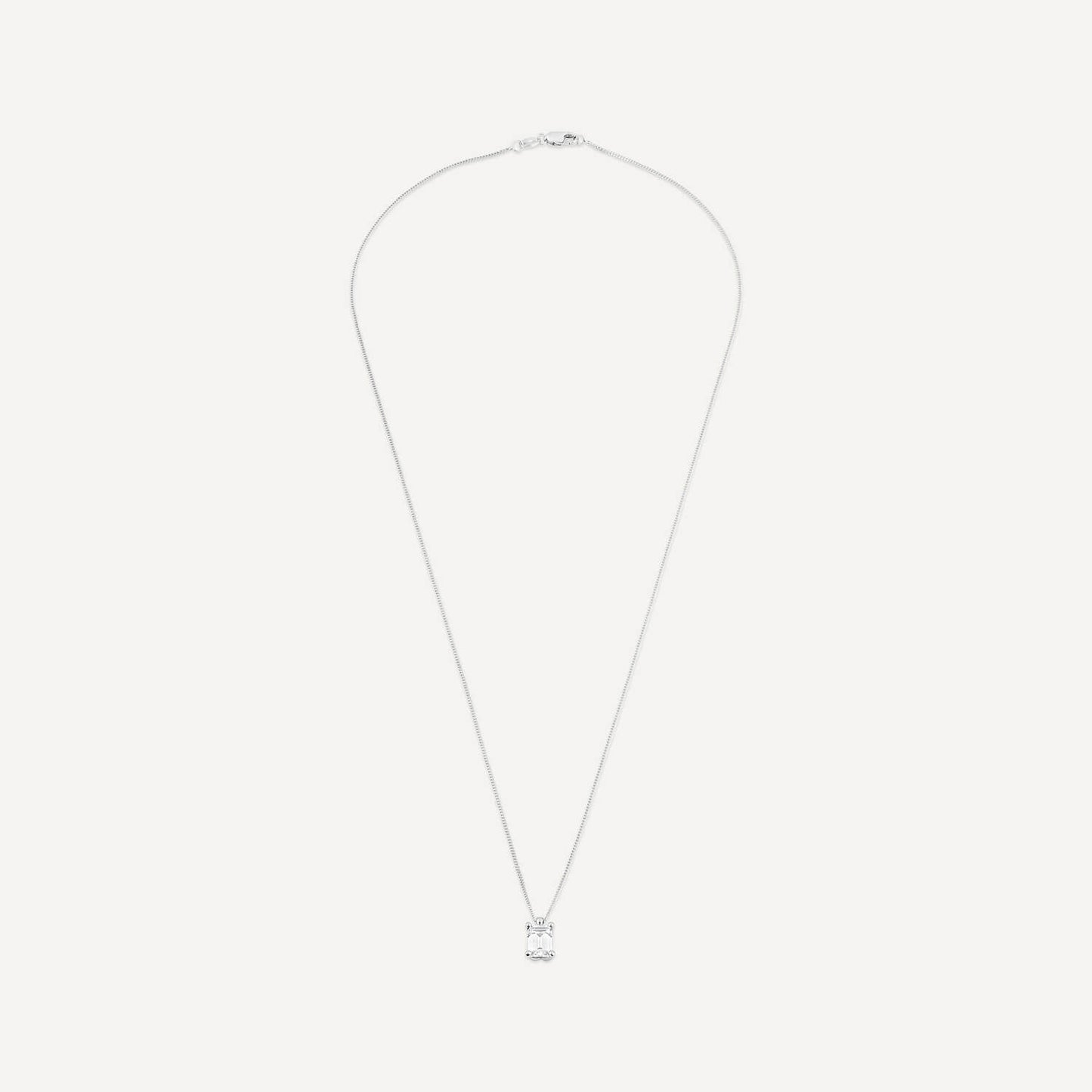 Born 18ct White Gold 1.00ct Lab Grown Emerald Diamond Pendant