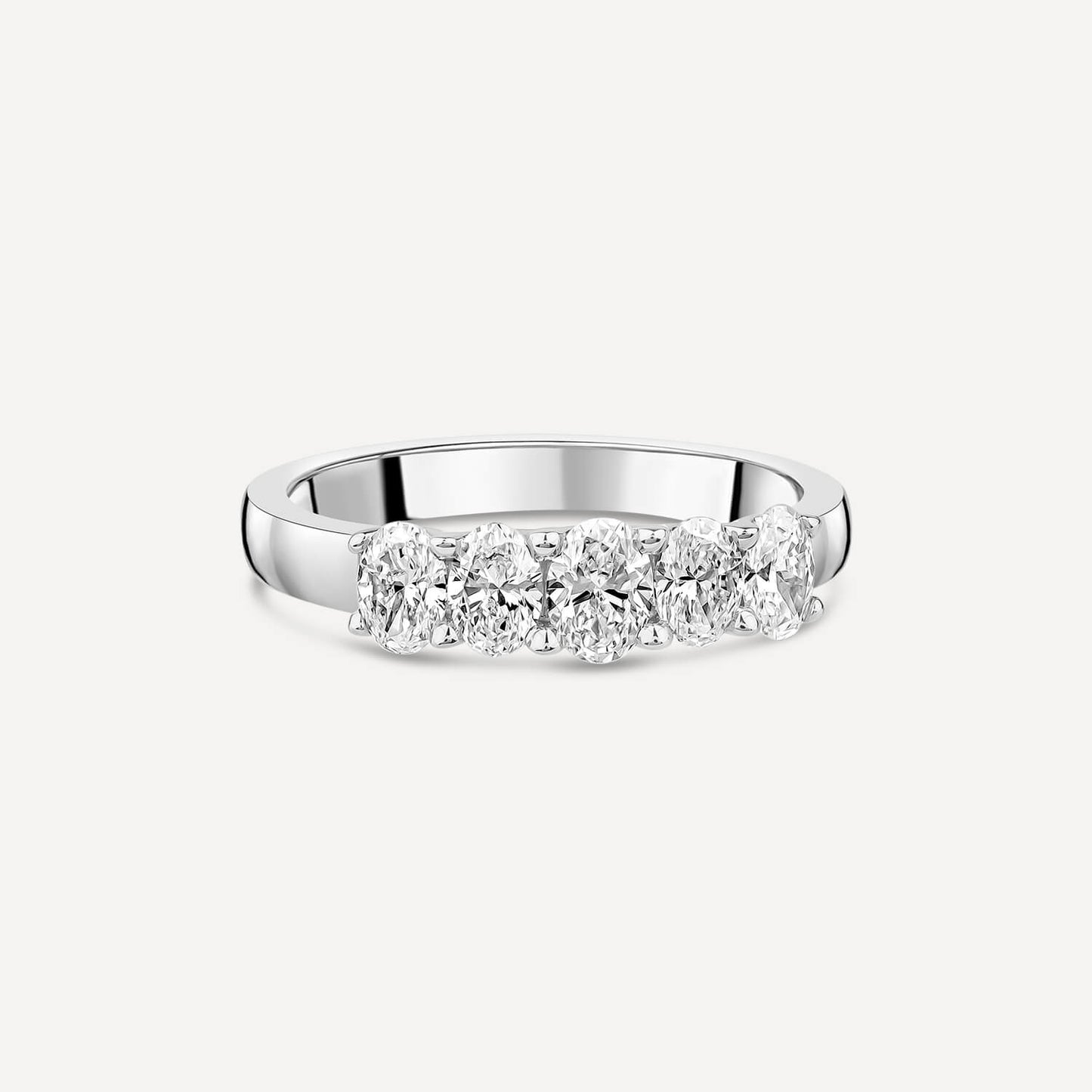 Born 18ct White Gold 5 Stone 1ct Lab Grown Diamond Ring