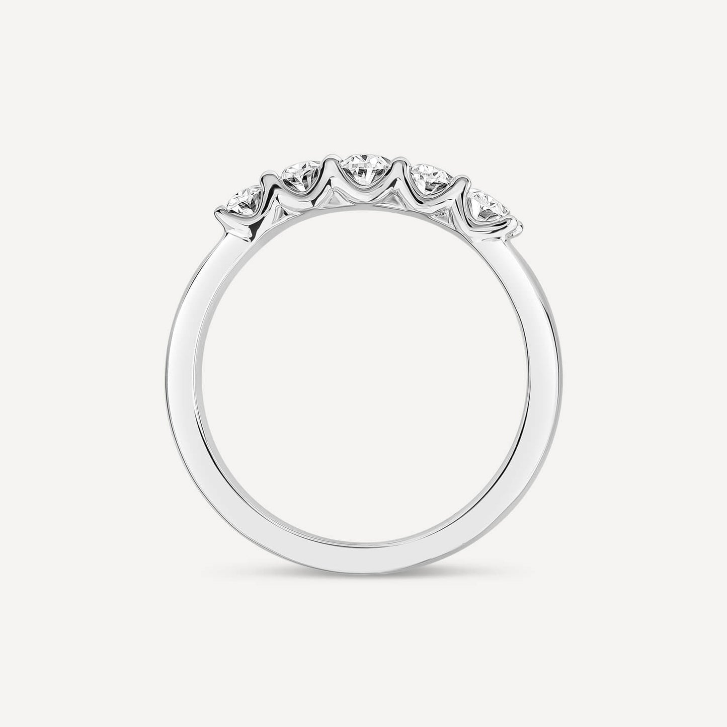 Born 18ct White Gold 5 Stone 1ct Lab Grown Diamond Ring