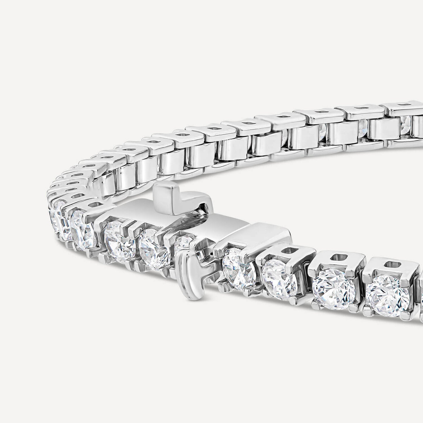 Born 18ct White Gold 5ct Lab Grown Diamond Tennis Bracelet