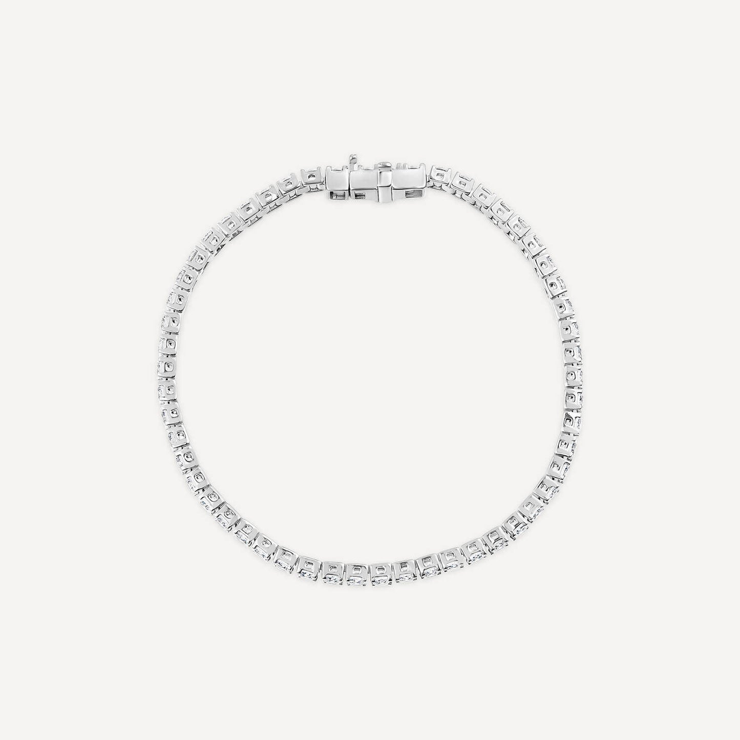 Born 18ct White Gold 5ct Lab Grown Diamond Tennis Bracelet