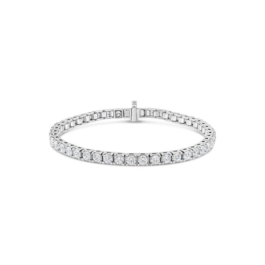 Born 18ct White Gold 7ct Lab Grown Diamond Tennis Bracelet
