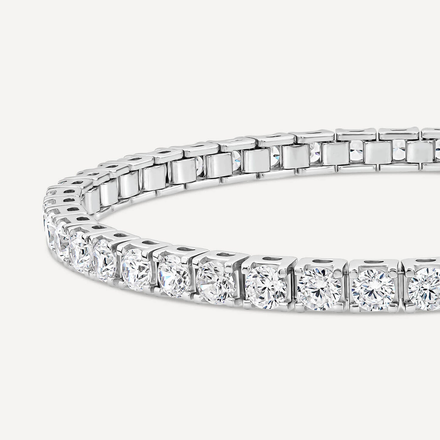 Born 18ct White Gold 7ct Lab Grown Diamond Tennis Bracelet