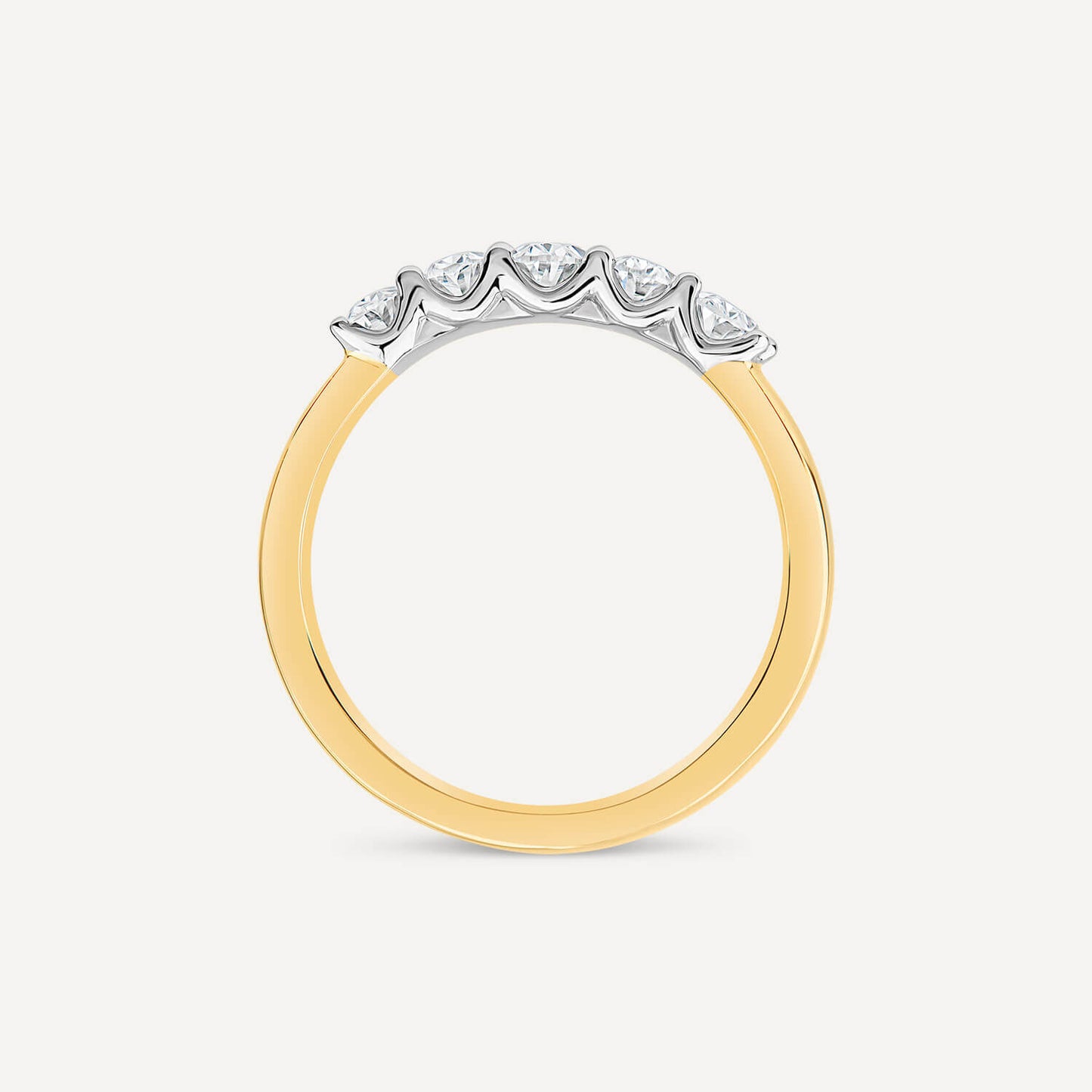 Born 18ct Yellow Gold 5 Stone 1ct Lab Grown Diamond Ring