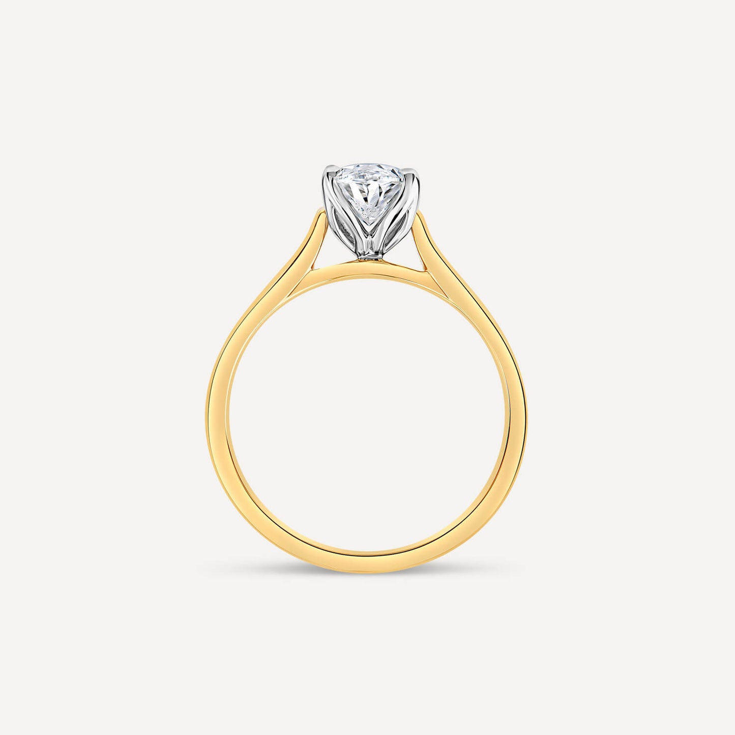 Born 18ct Yellow Gold 1ct Lab Grown Solitaire Oval Diamond Ring