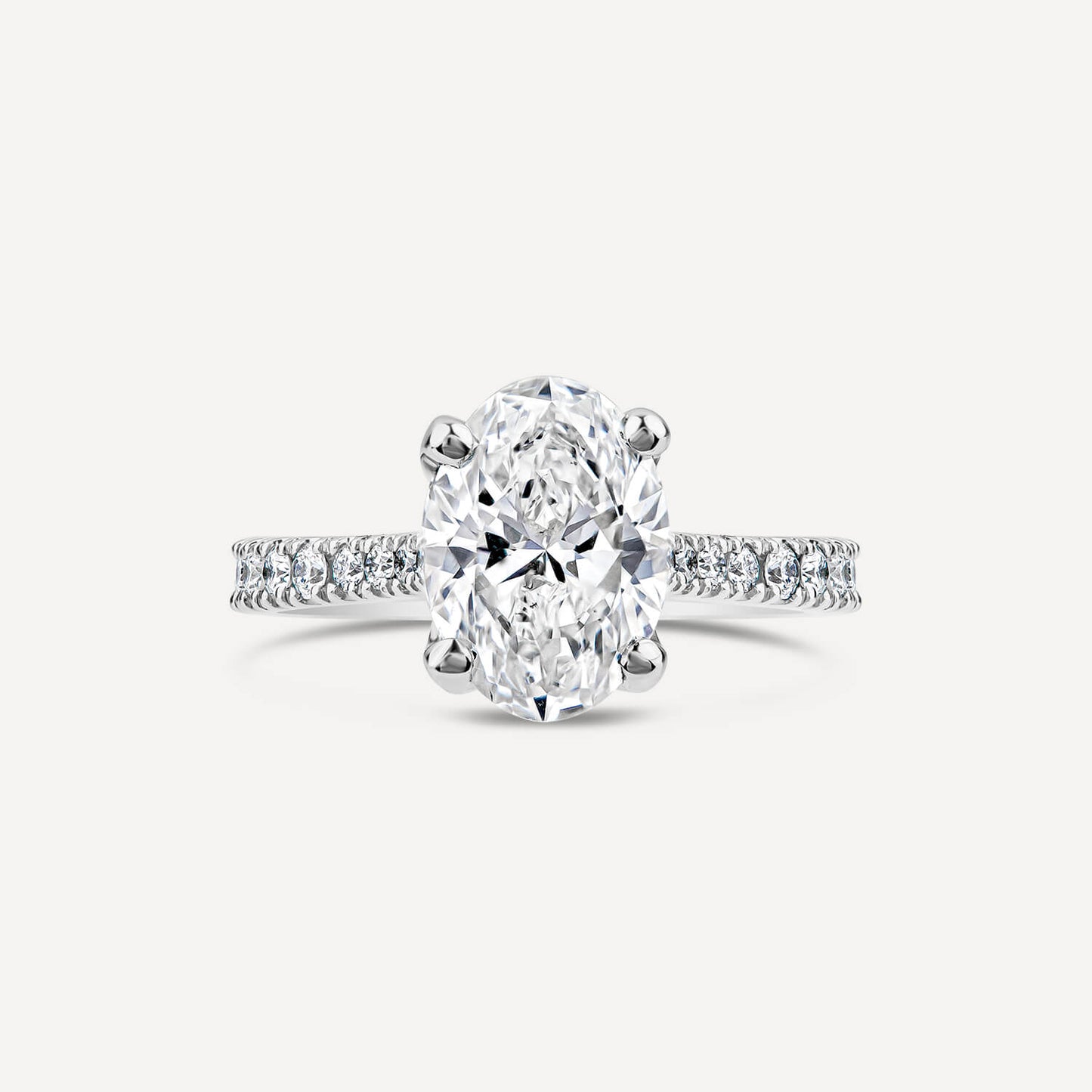 Born Platinum 1.70ct Oval Lab Grown Diamond Sides Ring