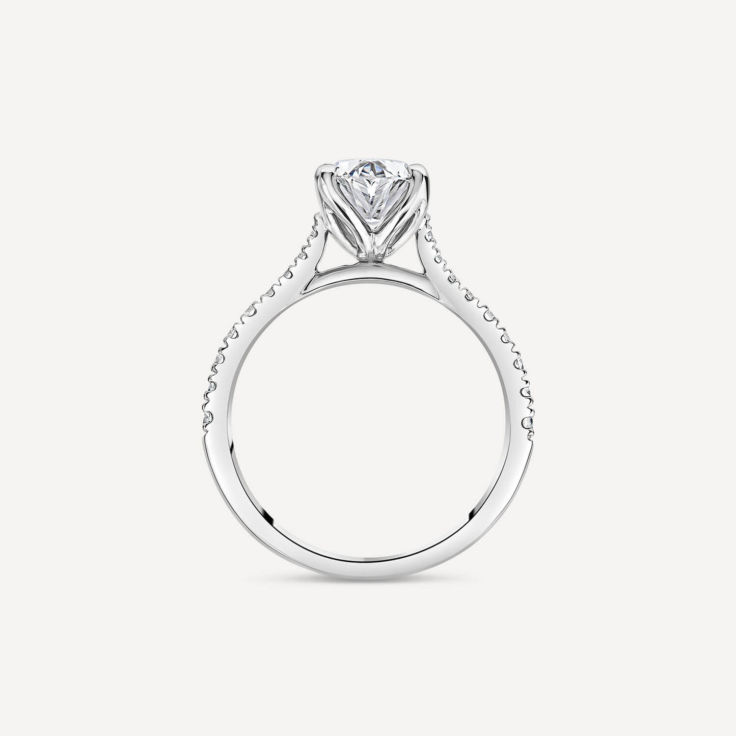 Born Platinum 1.70ct Oval Lab Grown Diamond Sides Ring