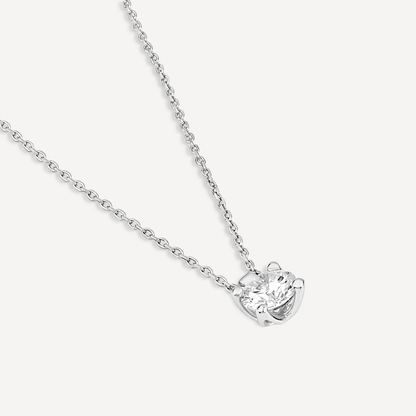 Born 18ct White Gold 1ct Lab Grown Round Diamond Pendant
