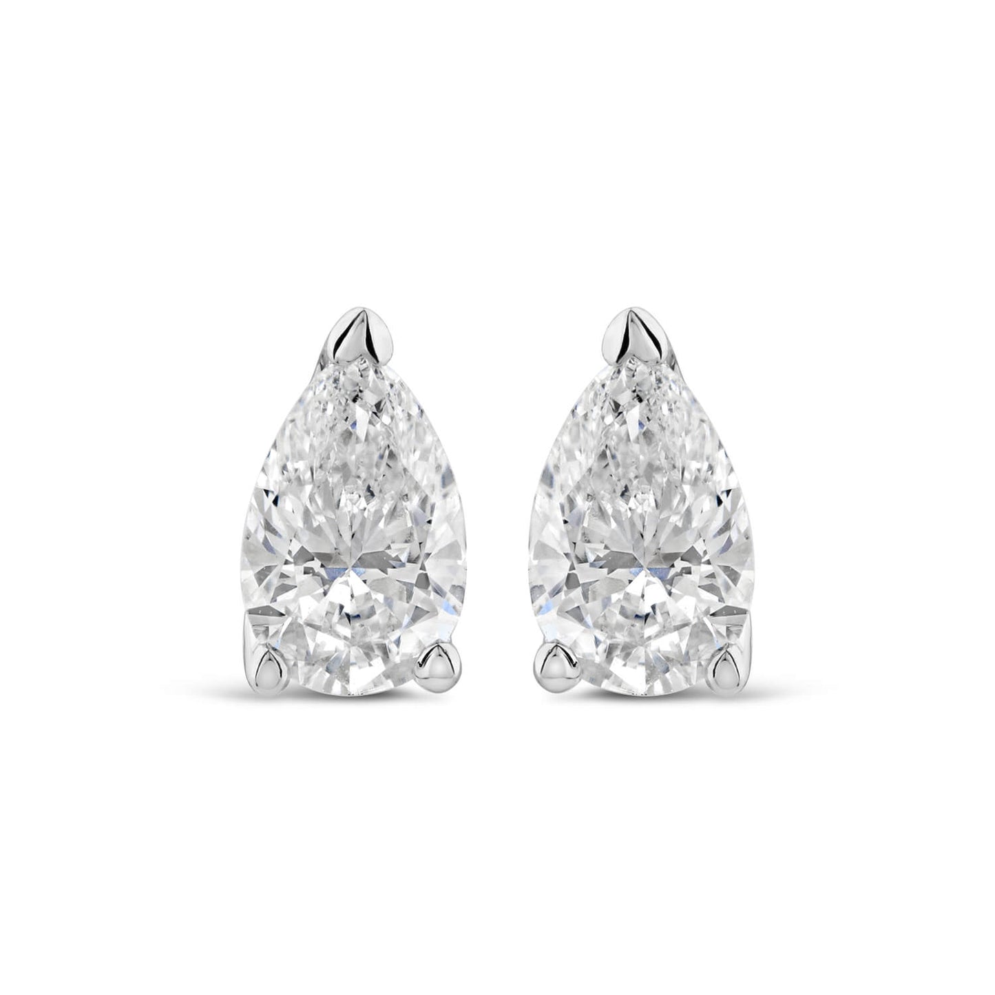 Born 18ct White Gold Lab Grown 0.50ct Diamond Pear Stud Earrings