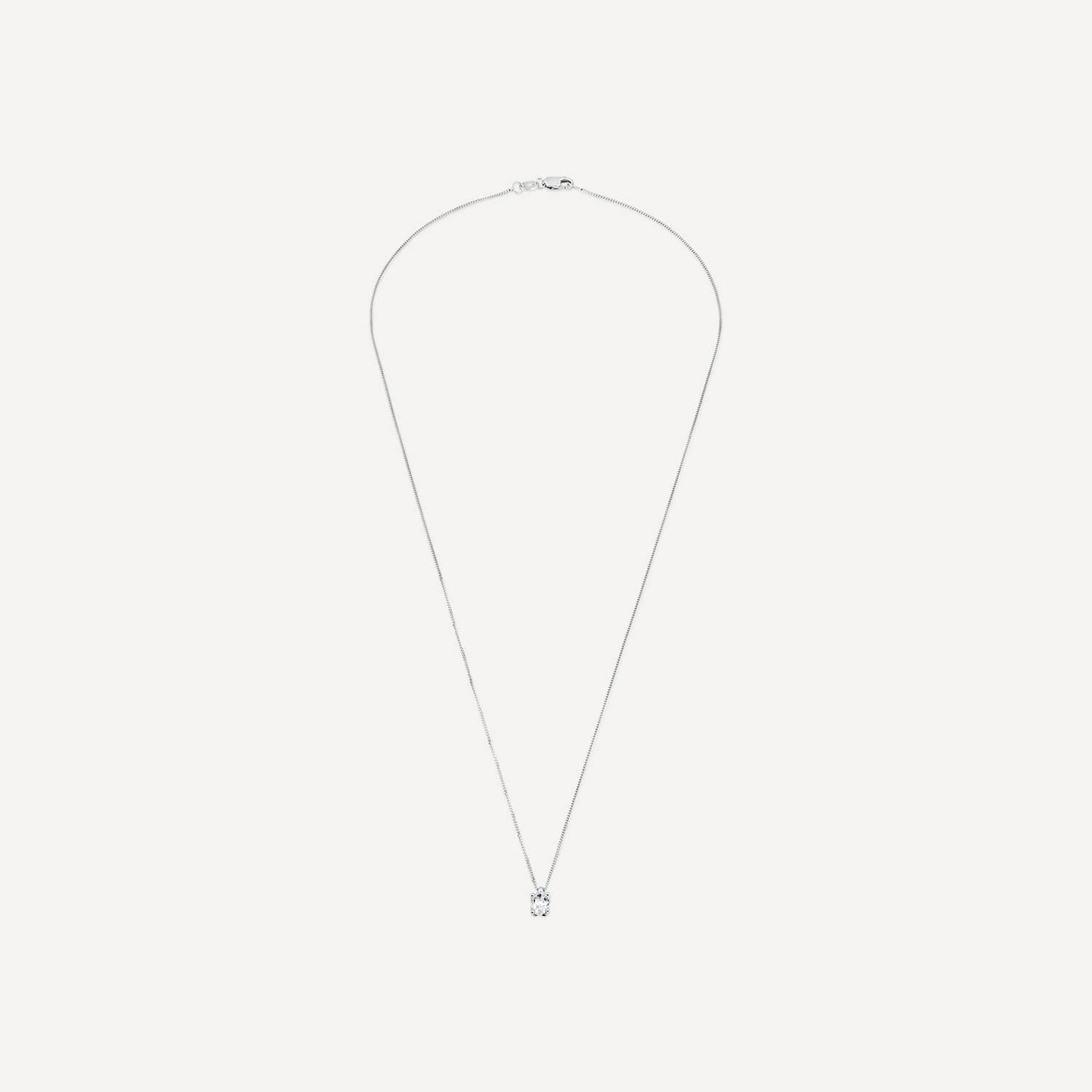 Born 18ct White Gold Lab Grown 0.50ct Oval Diamond Pendant