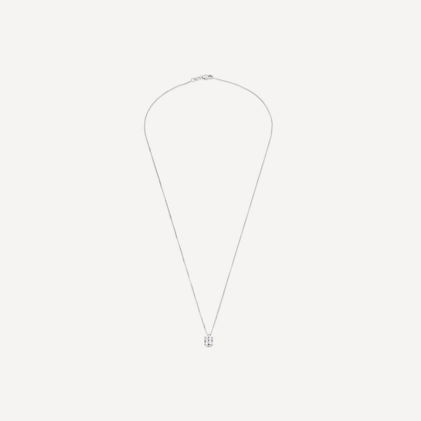 Born 18ct White Gold Lab Grown 0.70ct Oval Diamond Pendant