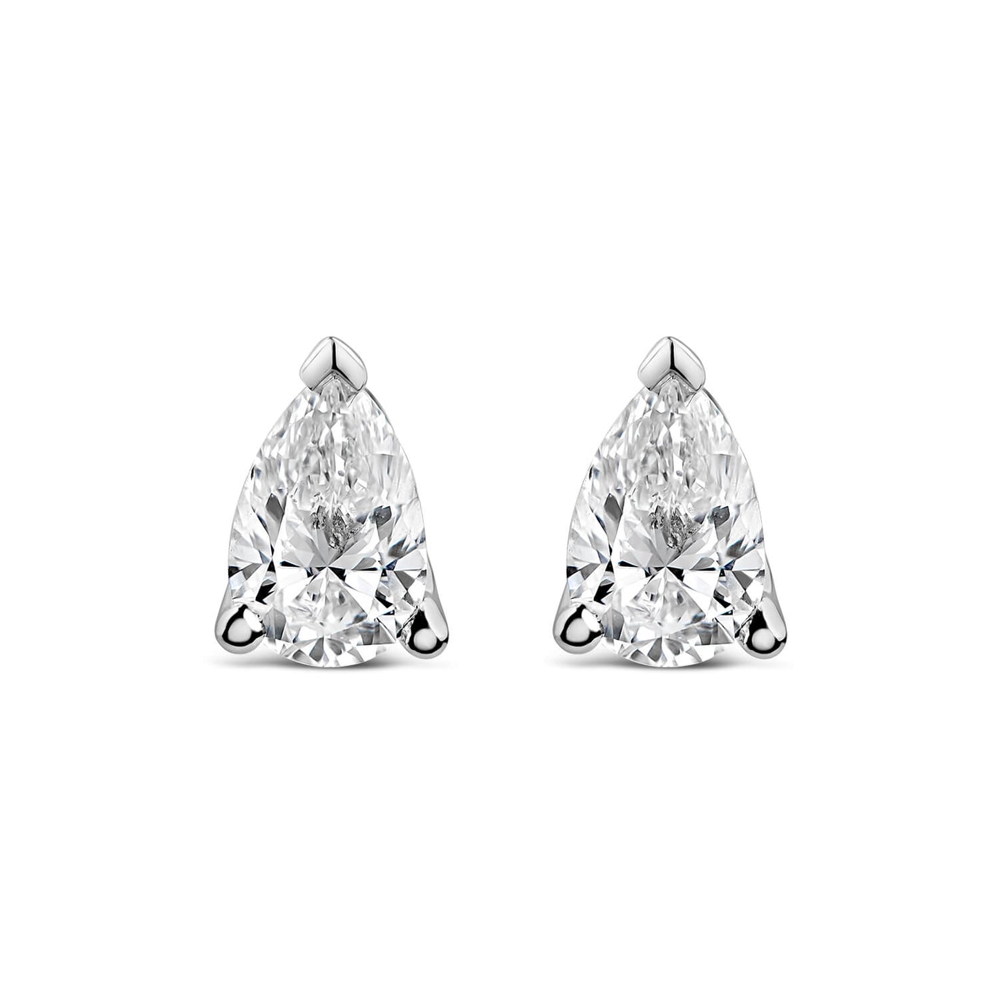 Born 18ct White Gold Lab Grown 1.40ct Diamond Pear Stud Earrings