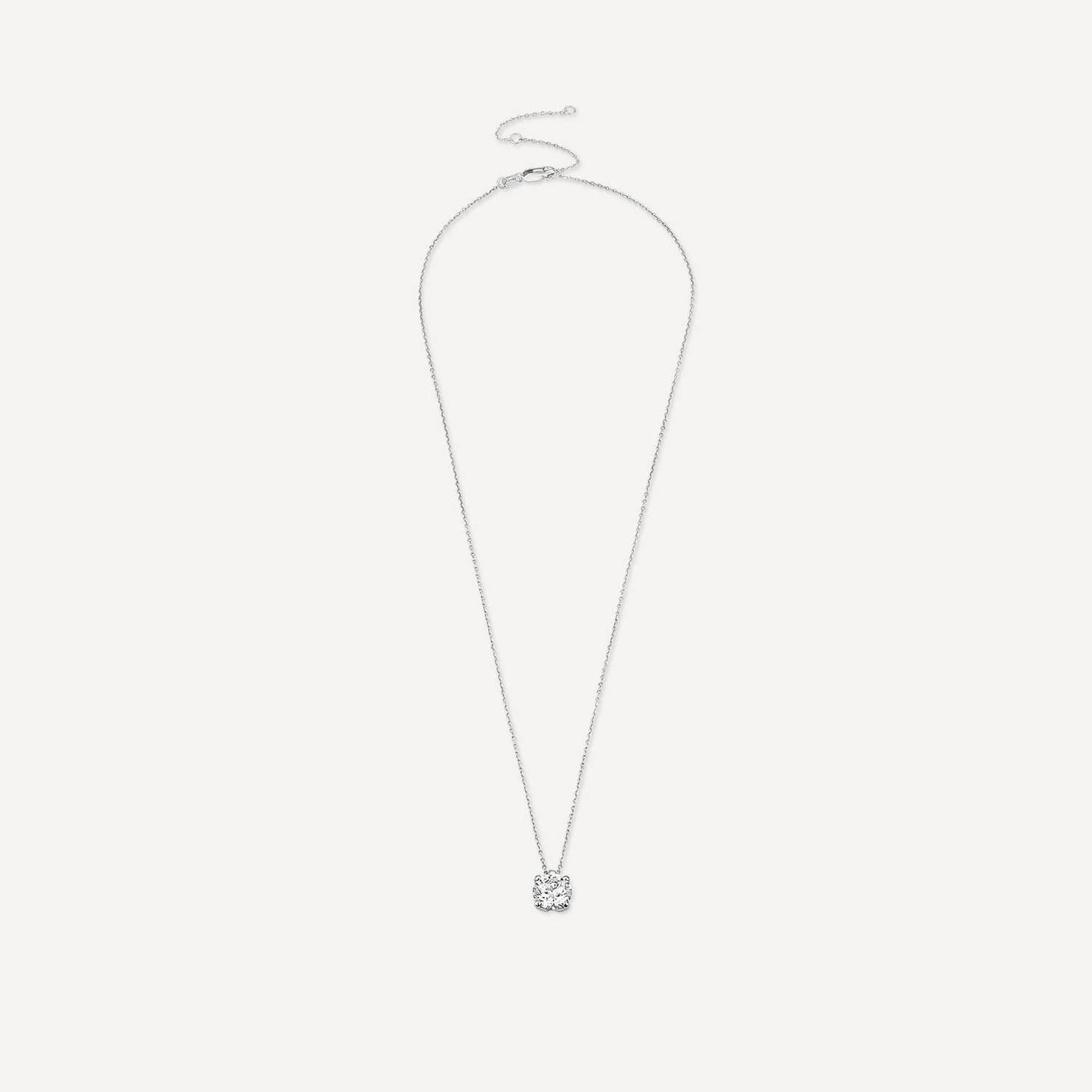 Born 18ct White Gold Lab Grown 2ct Round Solitaire Diamond Pendant