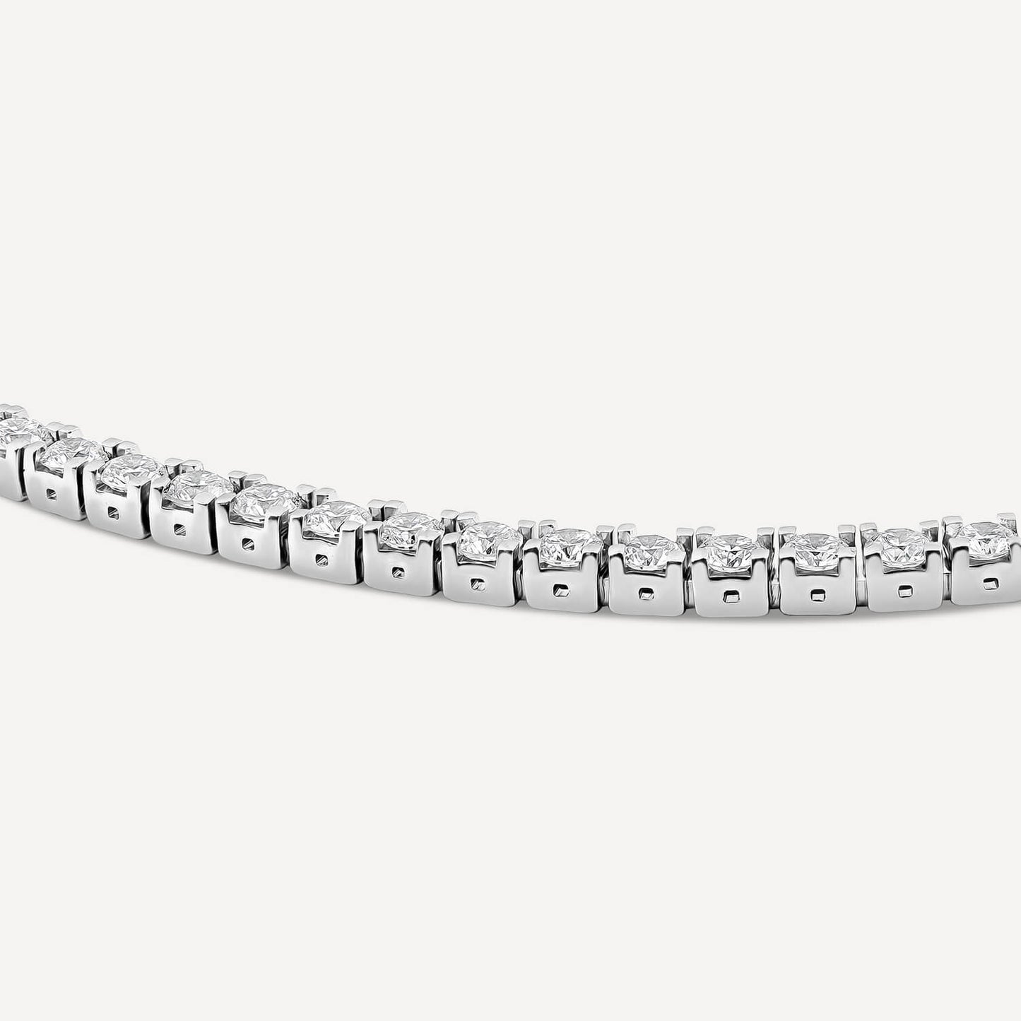 Born 18ct White Gold Lab Grown 3ct Round Diamond Tennis Style Bracelet