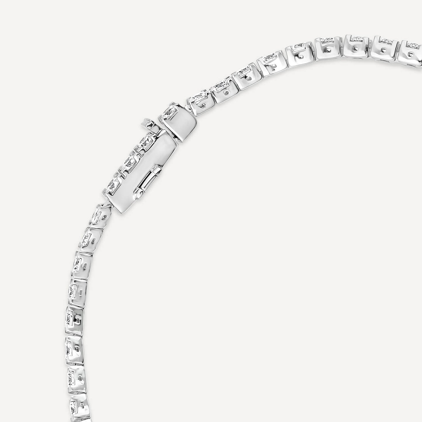 Born 18ct White Gold Lab Grown 3ct Round Diamond Tennis Style Bracelet
