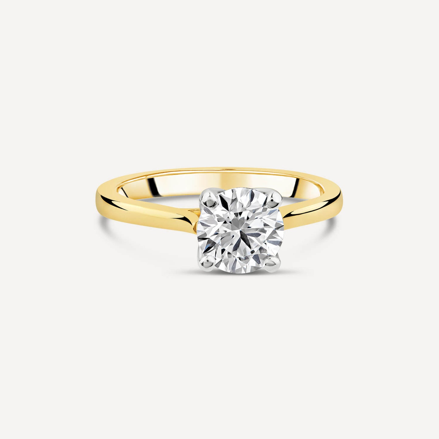 Born 18ct Yellow Gold 1.20ct Lab Grown Round Solitaire Diamond Ring