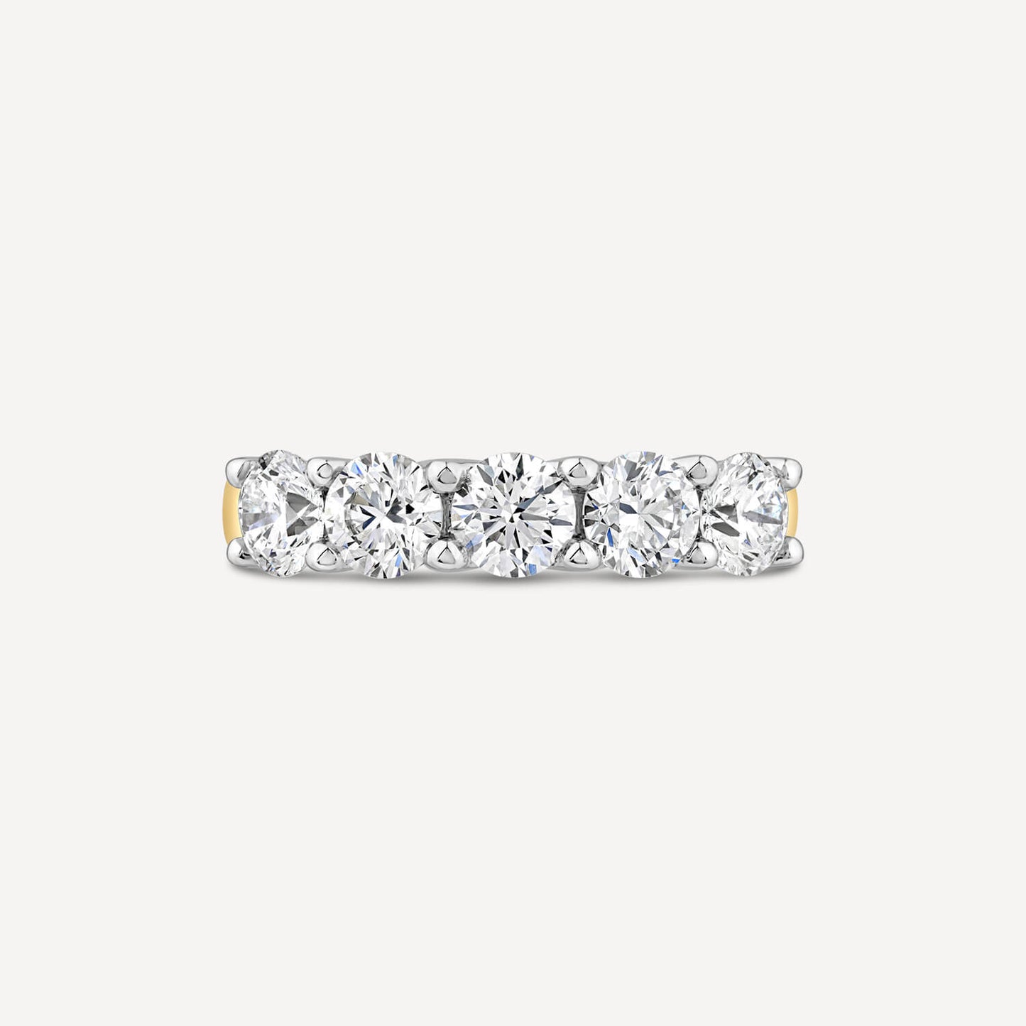 Born 18ct Yellow Gold 1.50ct Lab Grown 5 Stone Half Eternity Diamond Ring