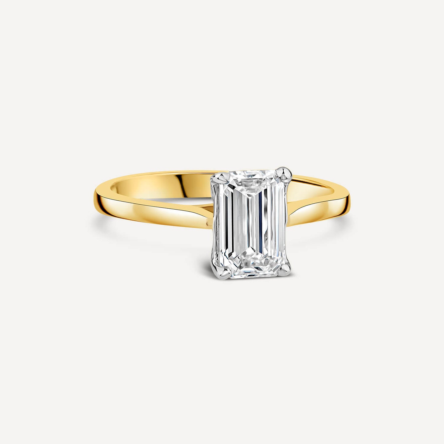 Born 18ct Yellow Gold 1.50ct Lab Grown Emerald Cut Diamond Ring