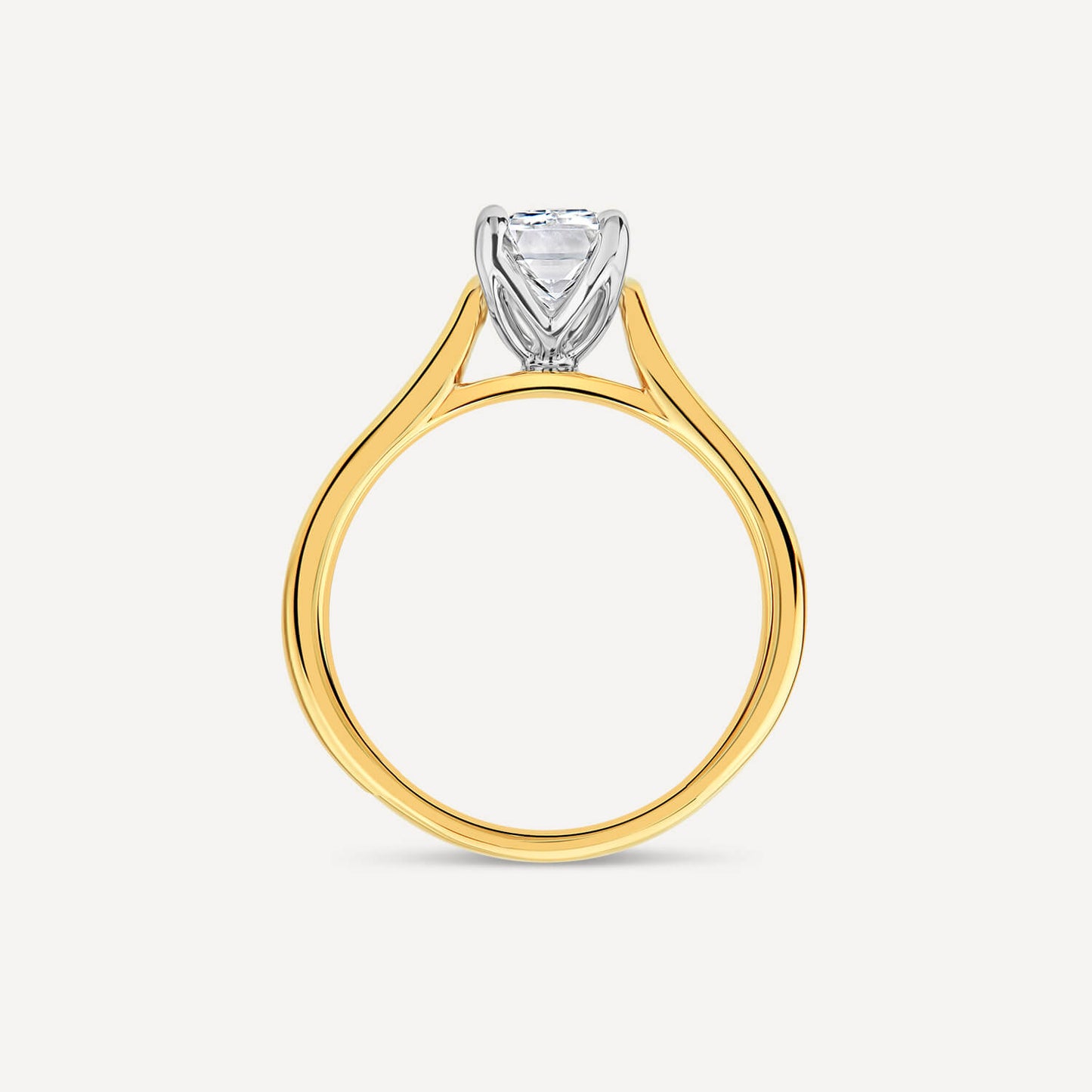 Born 18ct Yellow Gold 1.50ct Lab Grown Emerald Cut Diamond Ring