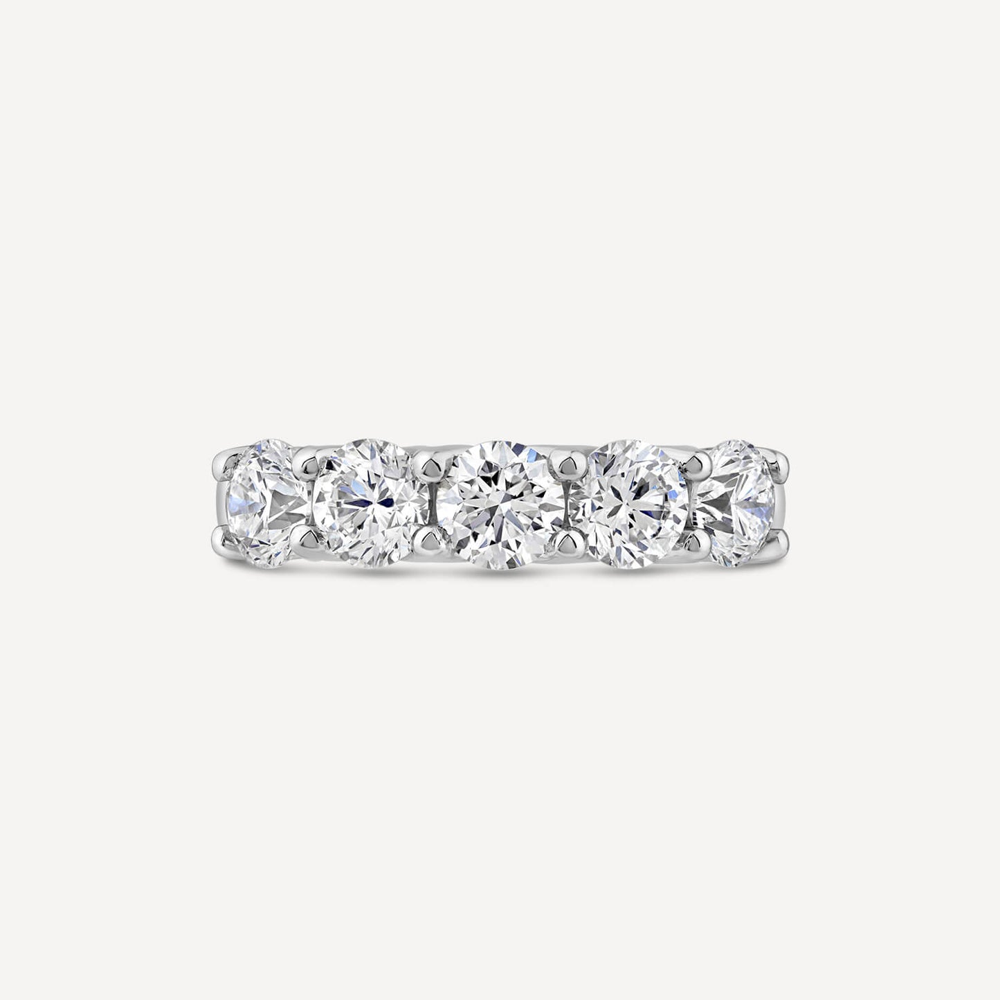 Born 18ct Yellow Gold 2ct Lab Grown 5 Stone Diamond Half Eternity Ring