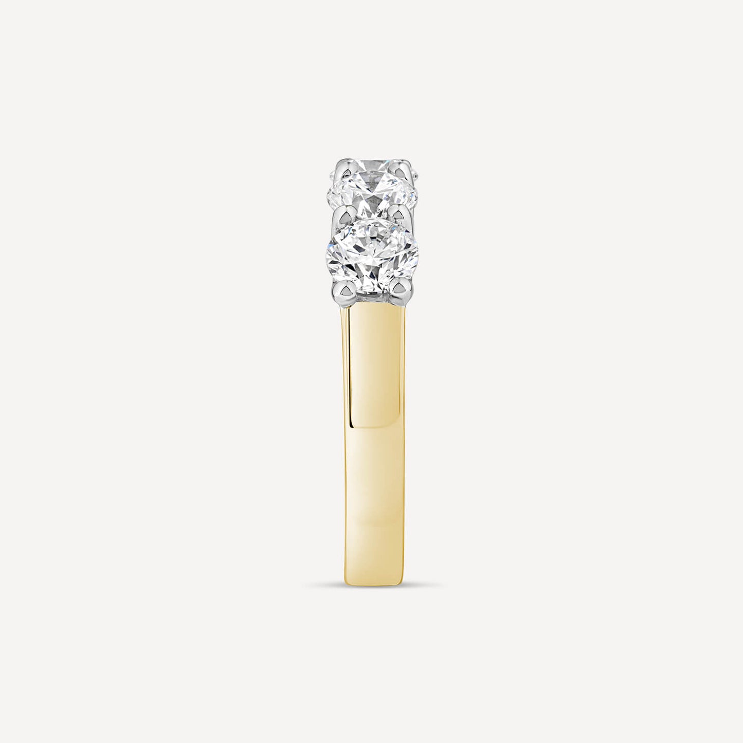 Born 18ct Yellow Gold 2ct Lab Grown 5 Stone Diamond Half Eternity Ring