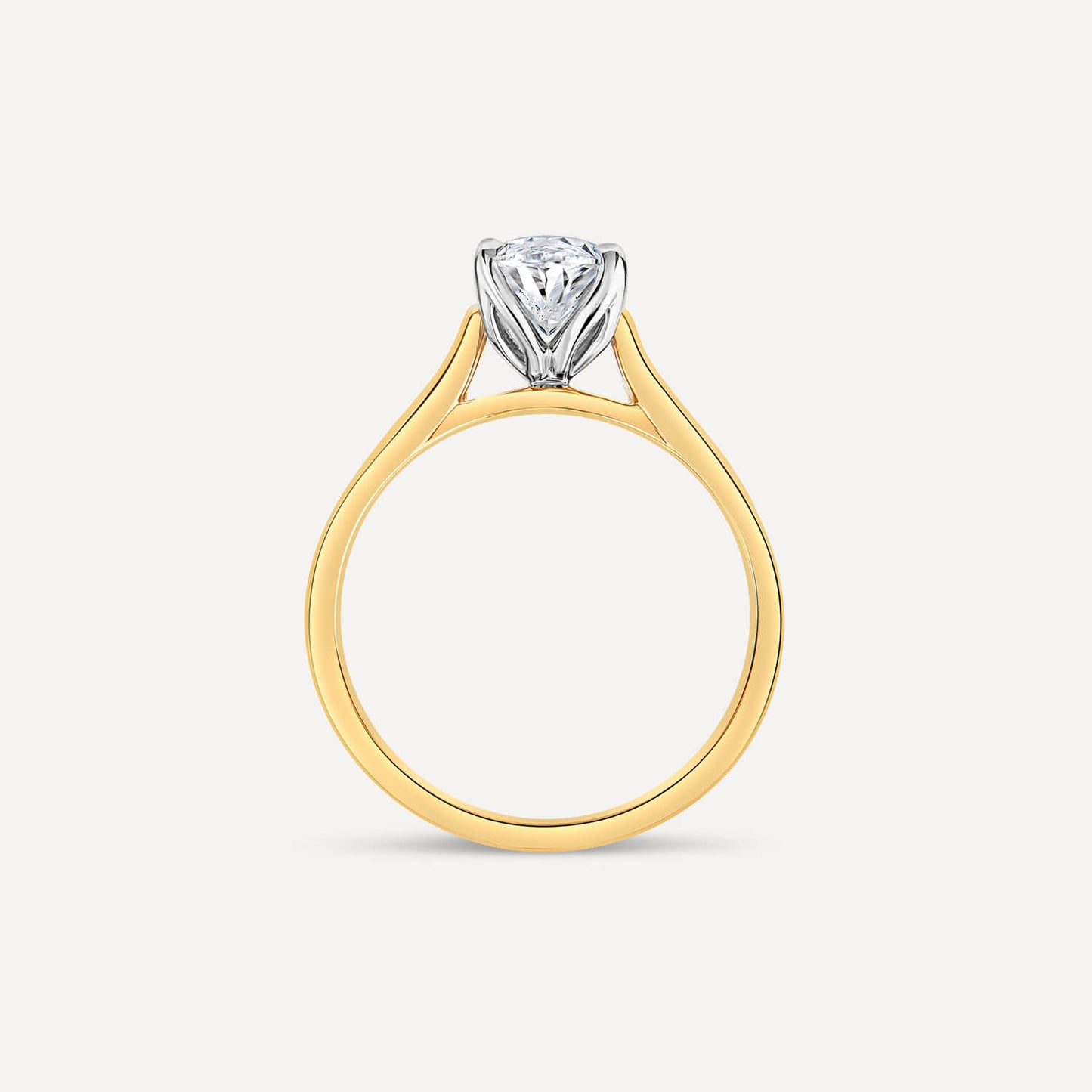 Born 18ct Yellow Gold Lab Grown 1.20ct Solitaire Oval Diamond Ring