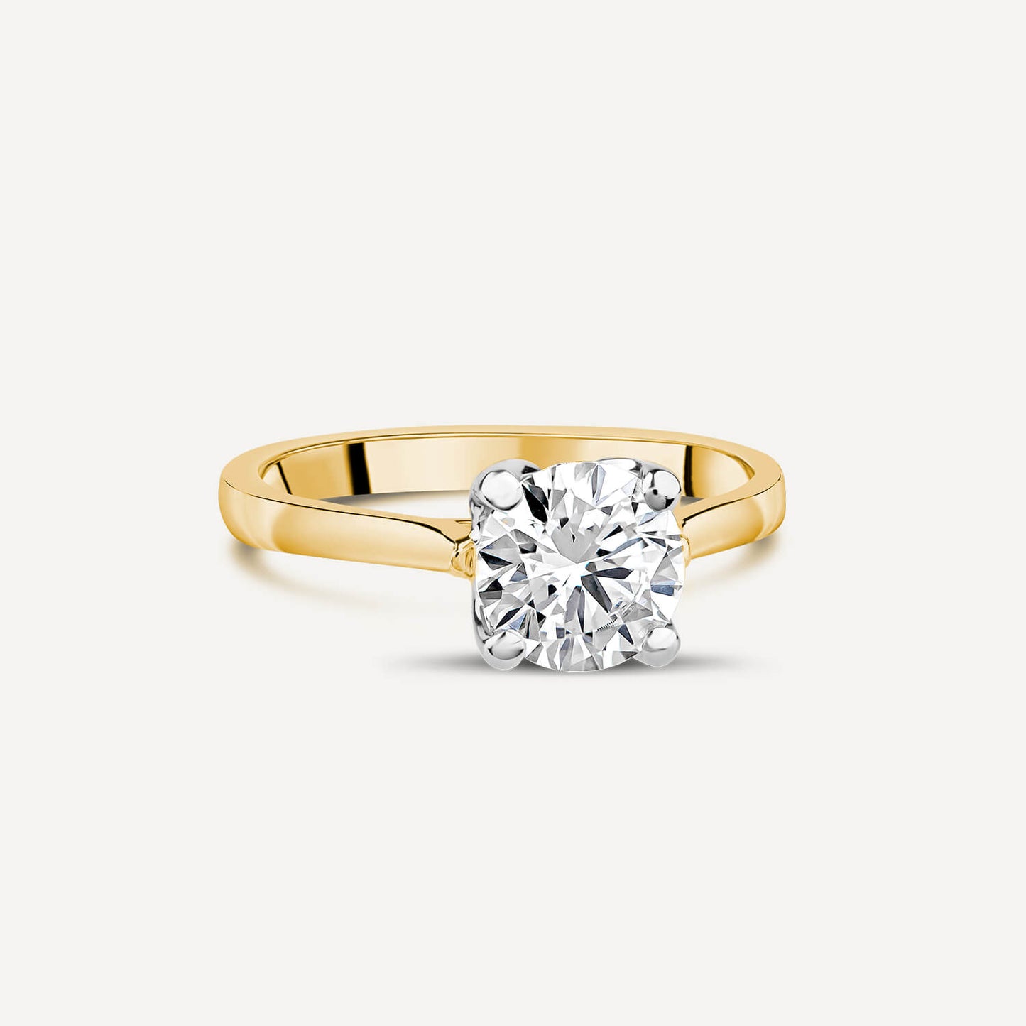 Born 18ct Yellow Gold Lab Grown 1.50ct Round Solitaire Diamond Ring