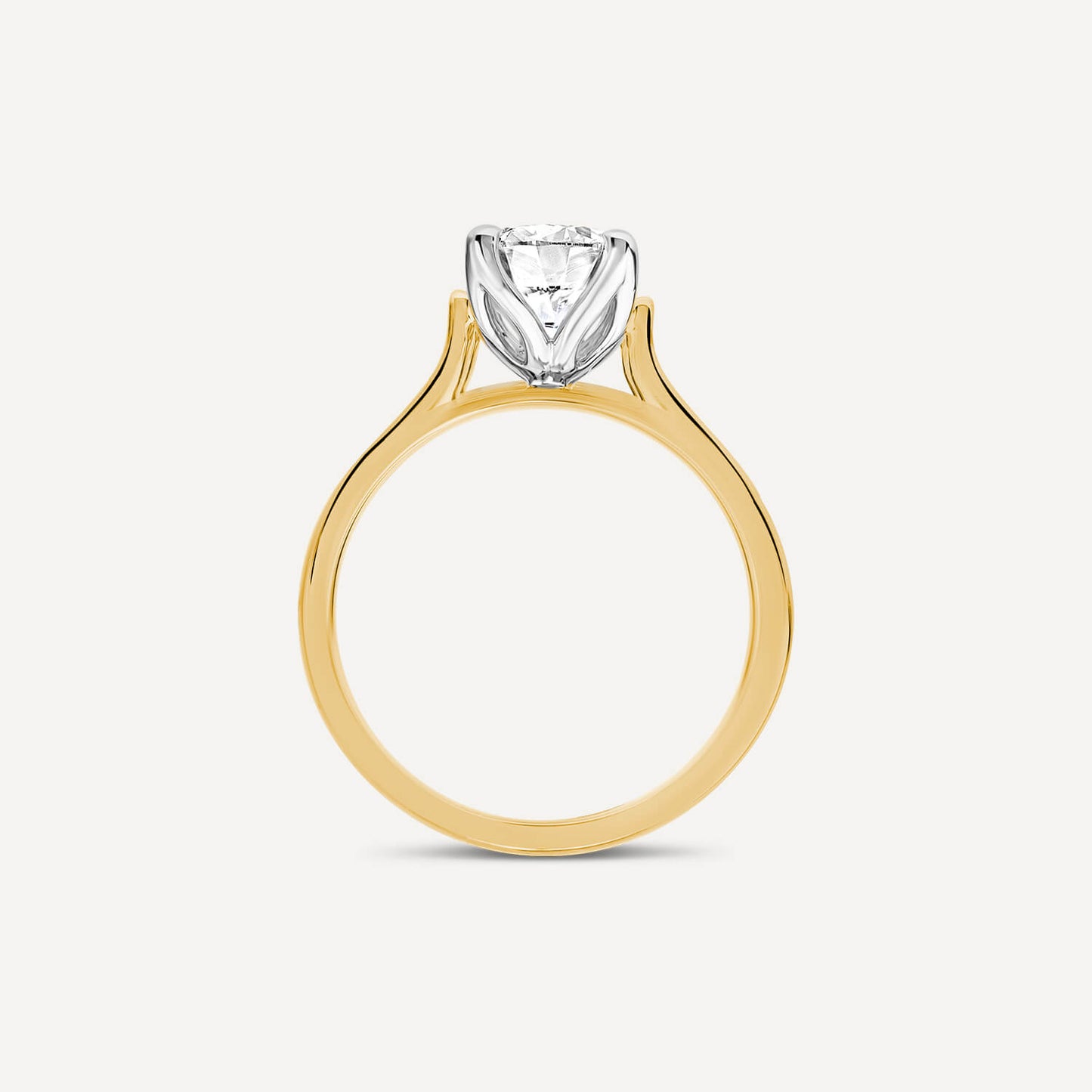 Born 18ct Yellow Gold Lab Grown 1.50ct Round Solitaire Diamond Ring