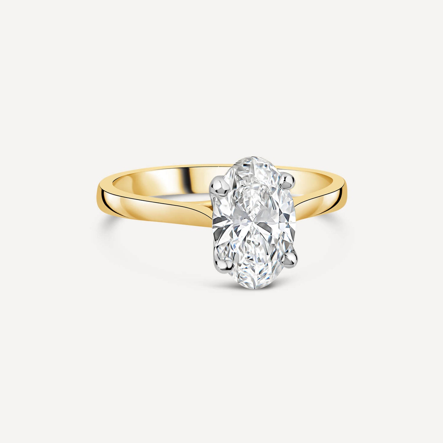 Born 18ct Yellow Gold Lab Grown 1.50ct Solitaire Oval Diamond Ring