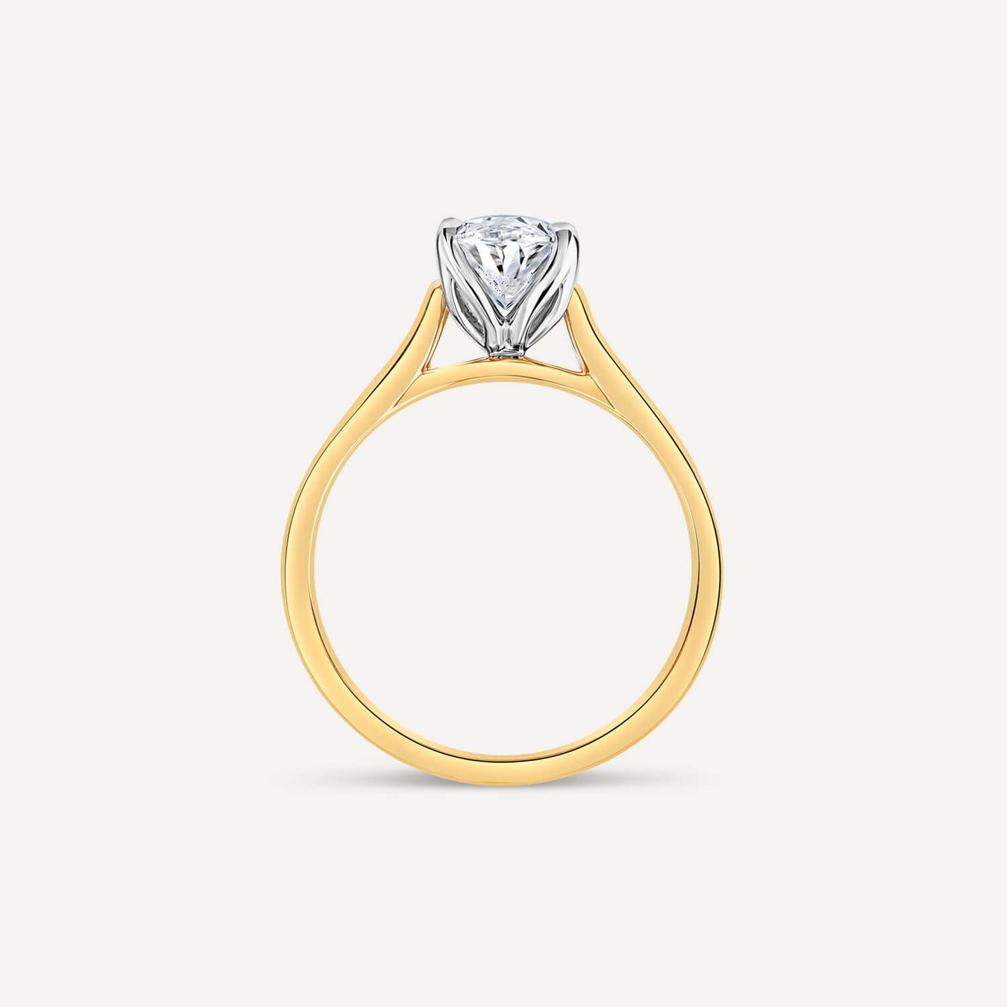 Born 18ct Yellow Gold Lab Grown 1.50ct Solitaire Oval Diamond Ring