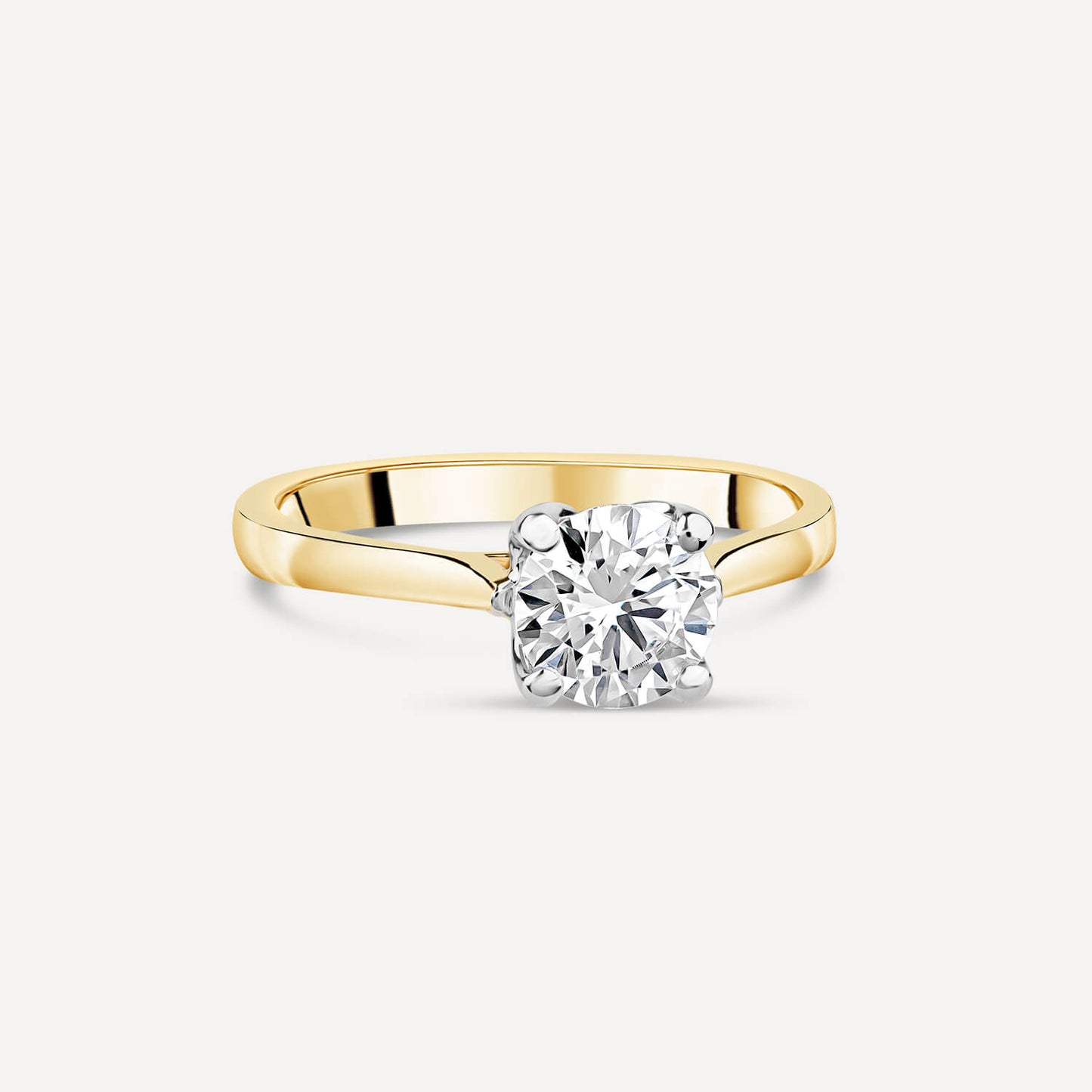 Born 18ct Yellow Gold Lab Grown 1ct Round Brilliant Diamond Ring