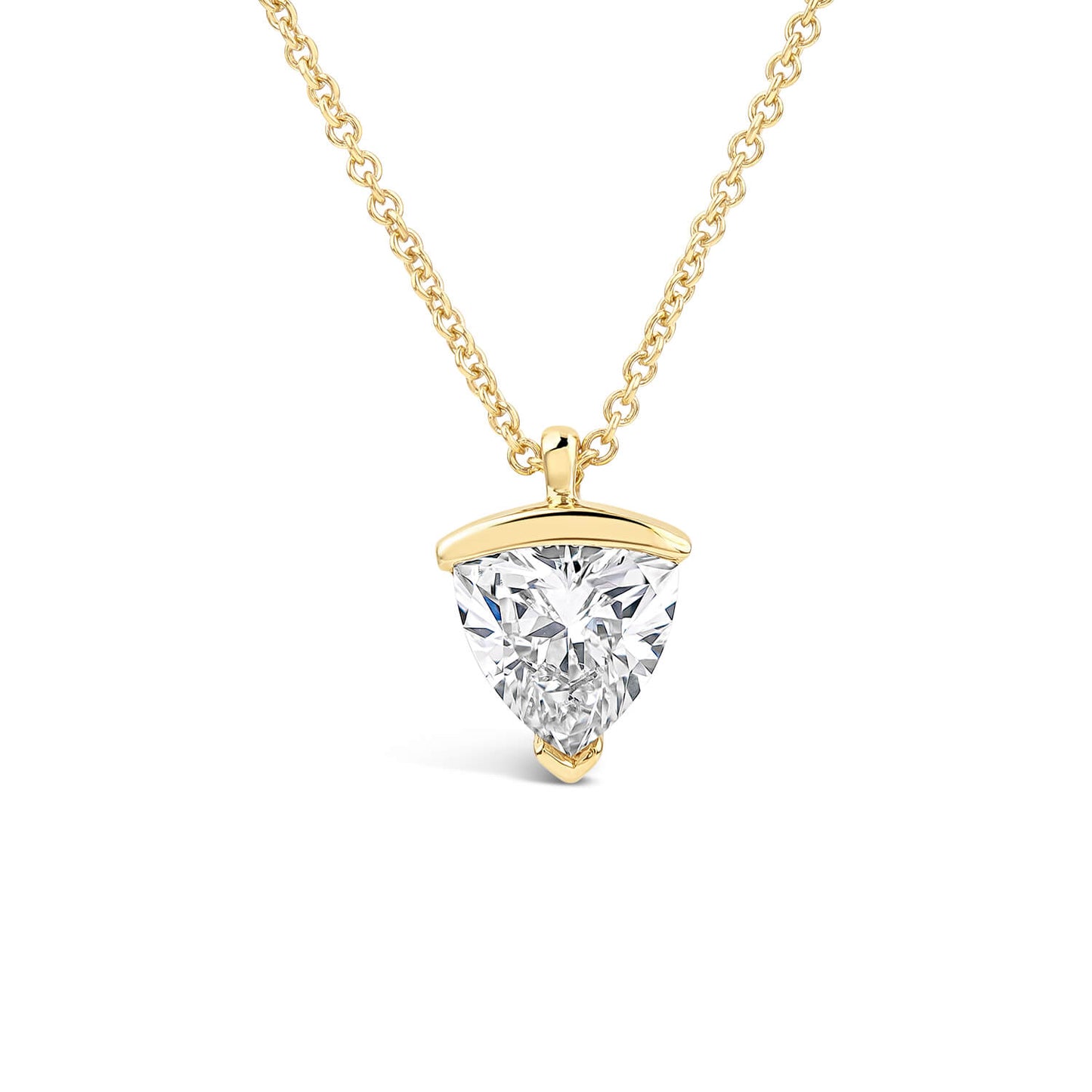 Born 1ct Classic 9ct Yellow Gold Lab Grown 1.00ct Trillion Cut Diamond Pendant