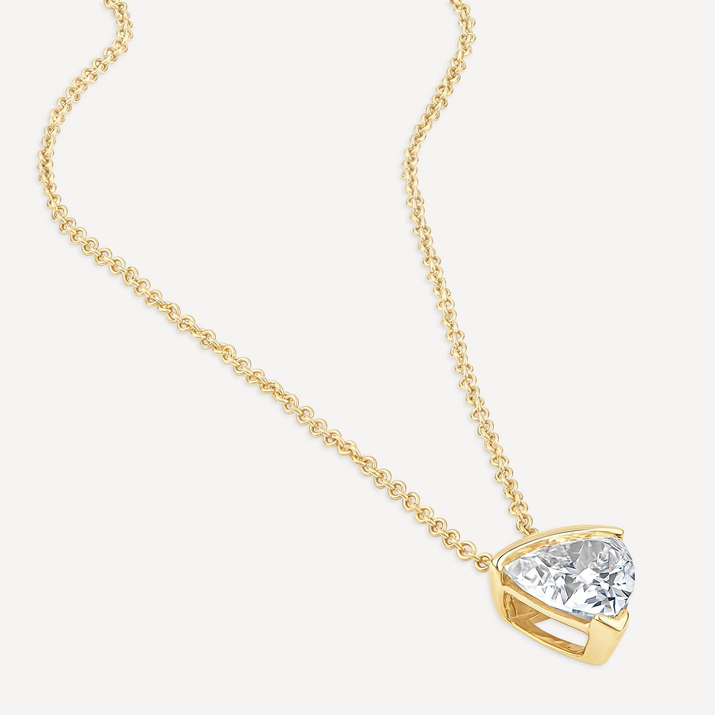 Born 1ct Classic 9ct Yellow Gold Lab Grown 1.00ct Trillion Cut Diamond Pendant