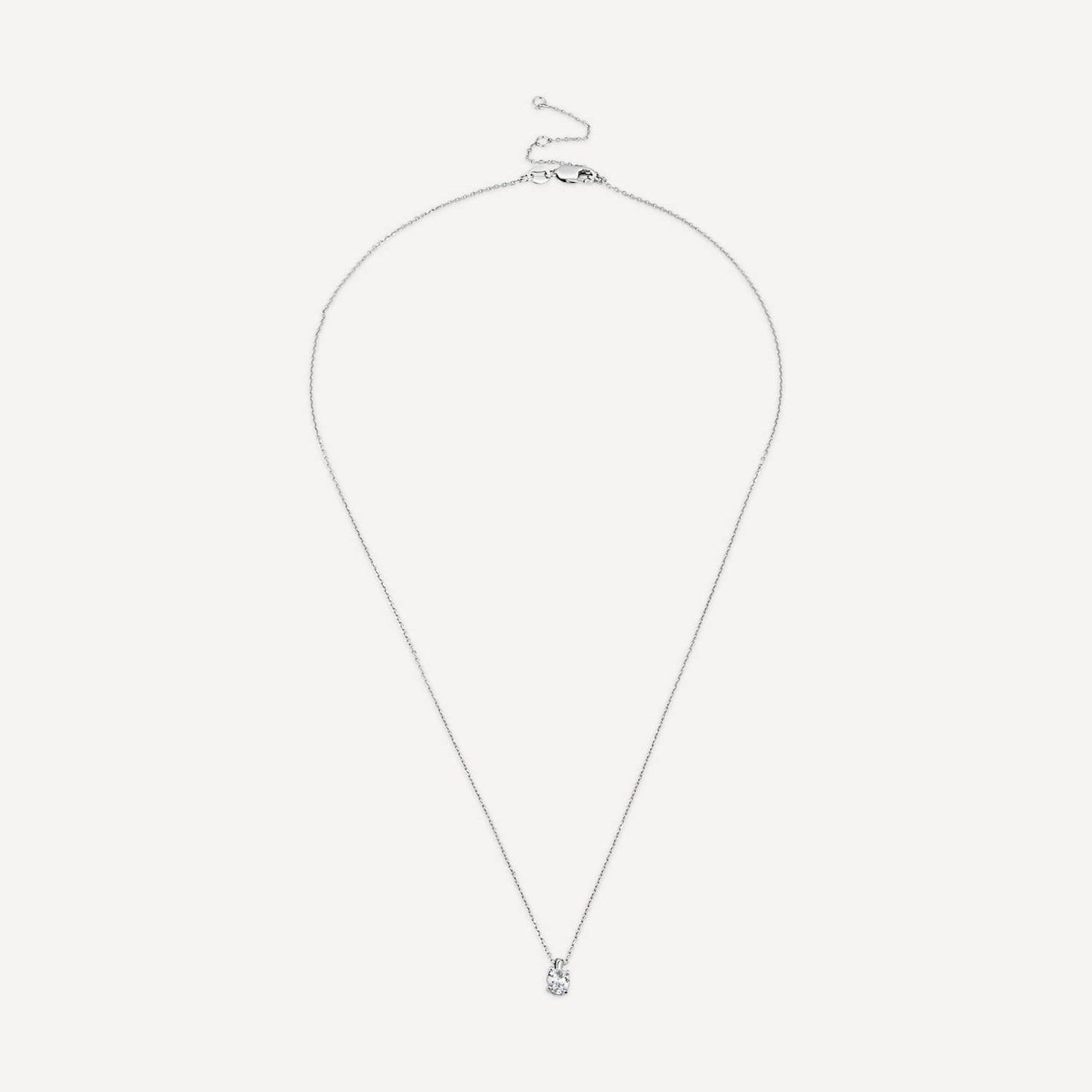 Born 9ct White Gold Lab Grown 0.30ct Diamond Oval Pendant