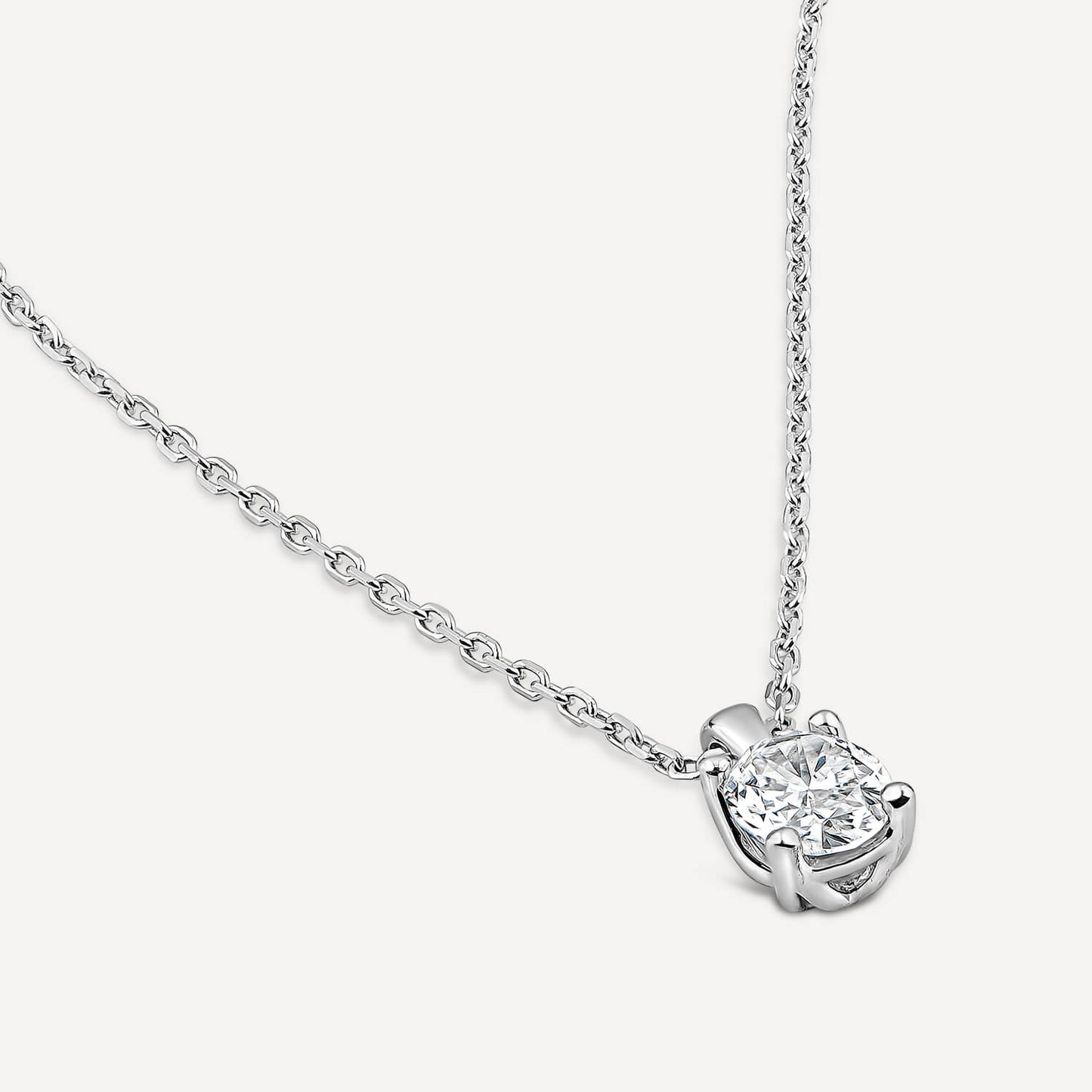 Born 9ct White Gold Lab Grown 0.30ct Diamond Oval Pendant