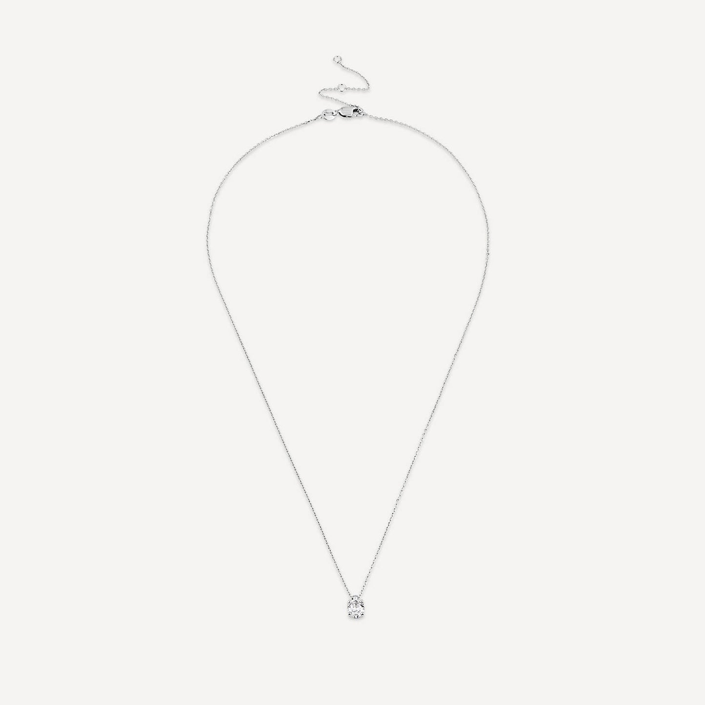 Born 9ct White Gold Lab Grown 0.50ct Diamond Oval Pendant