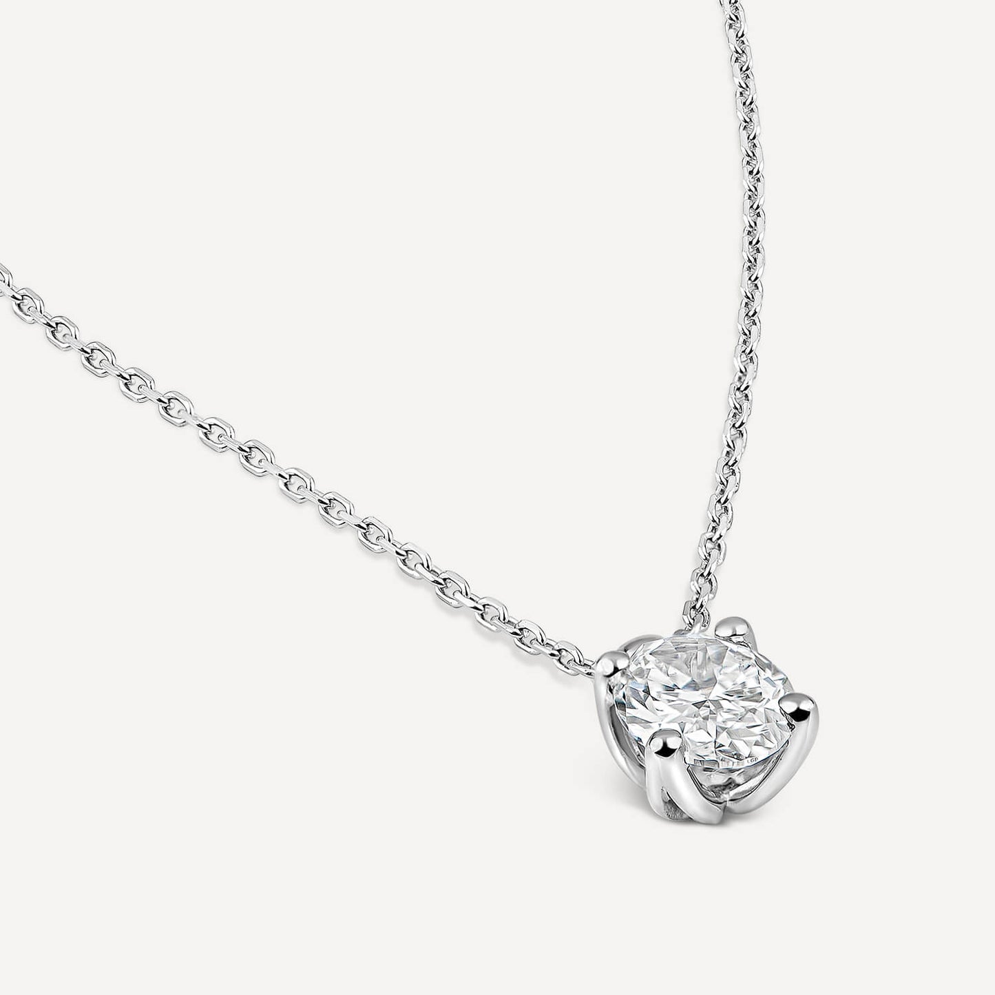 Born 9ct White Gold Lab Grown 0.50ct Diamond Oval Pendant