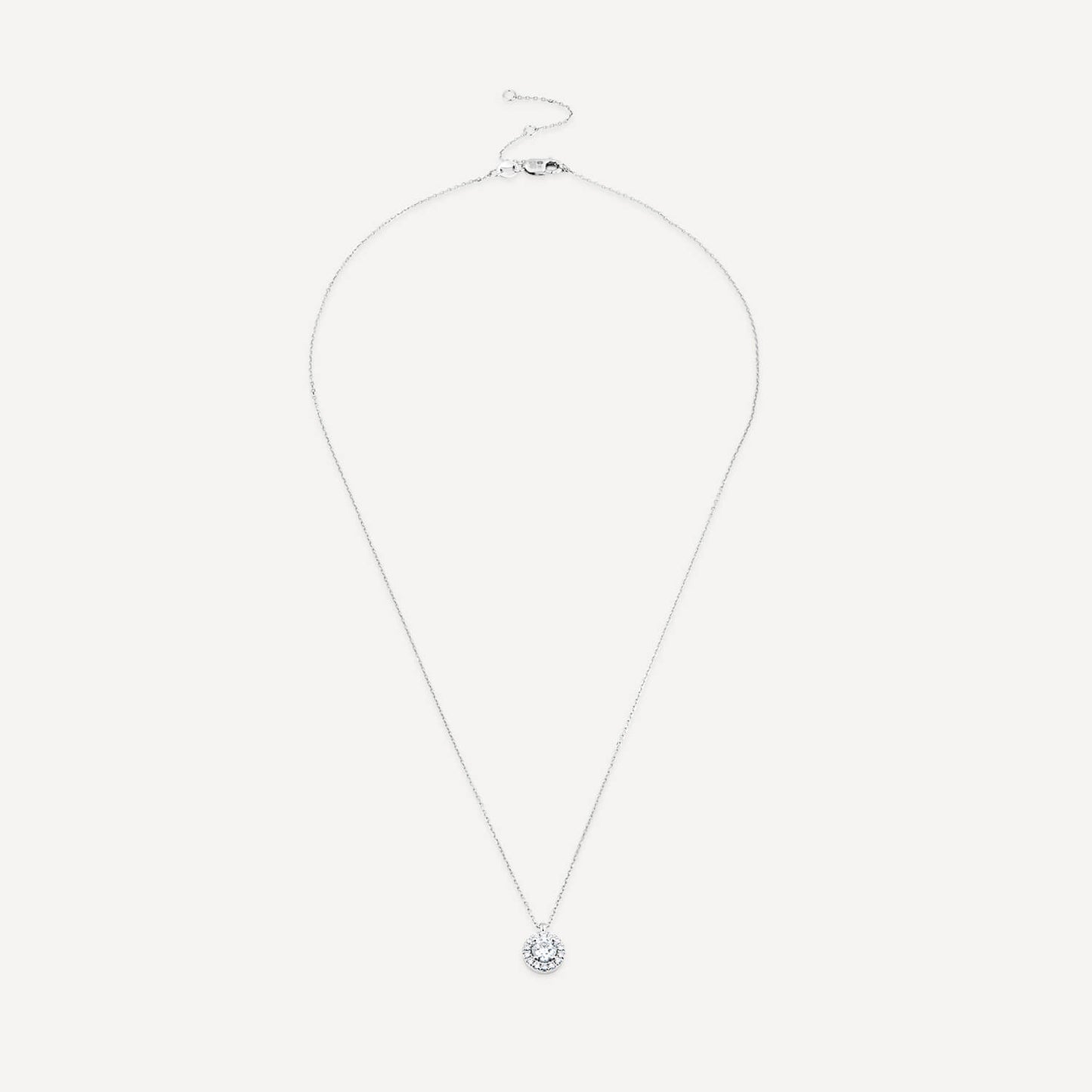 Born 9ct White Gold Lab Grown 0.52ct Halo Diamond Pendant
