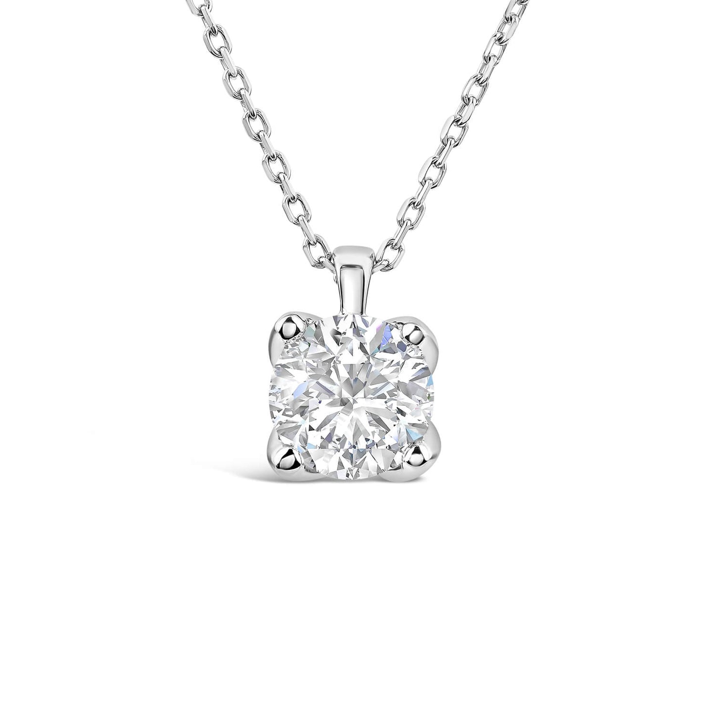 Born 9ct White Gold Lab Grown 0.70ct Diamond Round Brilliant Pendant