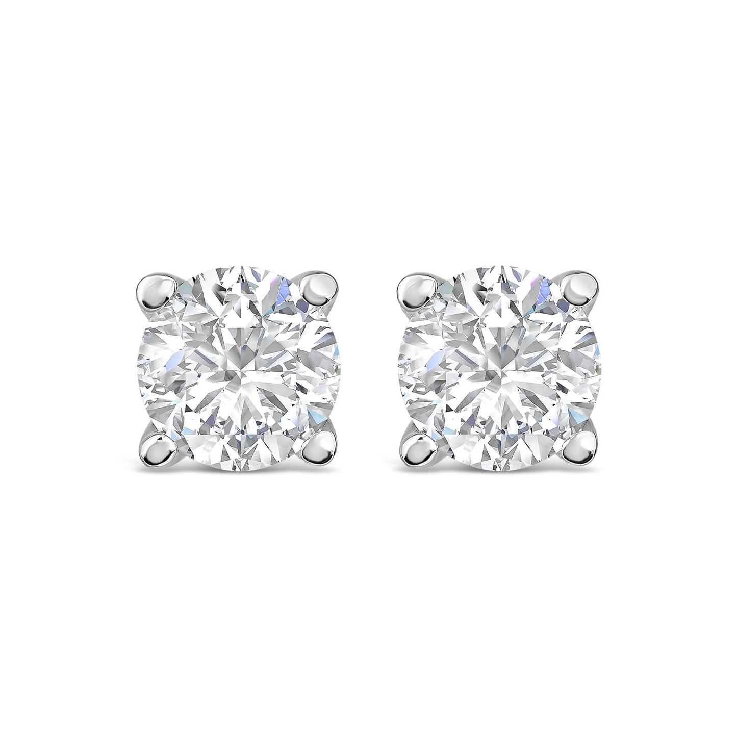 Born 9ct White Gold Lab Grown 0.80ct Diamond Brilliant Stud Earrings
