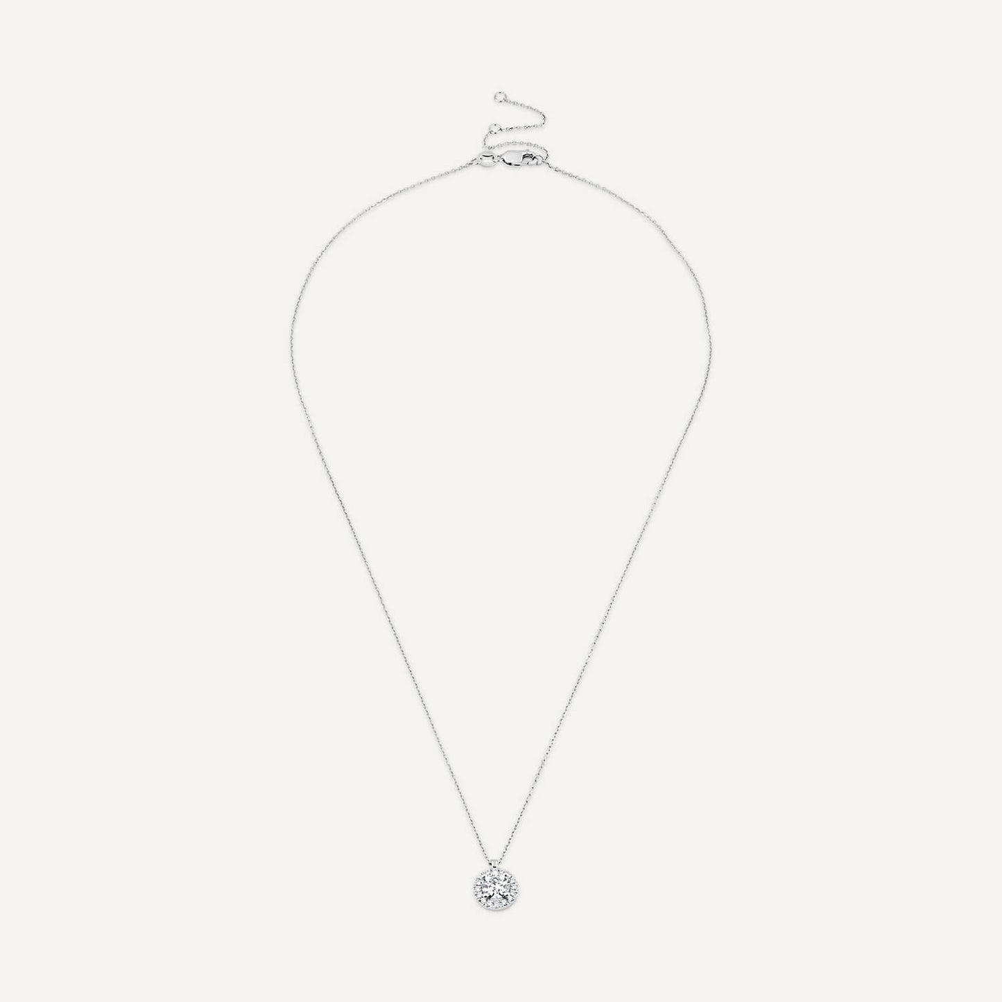 Born 9ct White Gold Lab Grown 0.83ct Halo Diamond Pendant