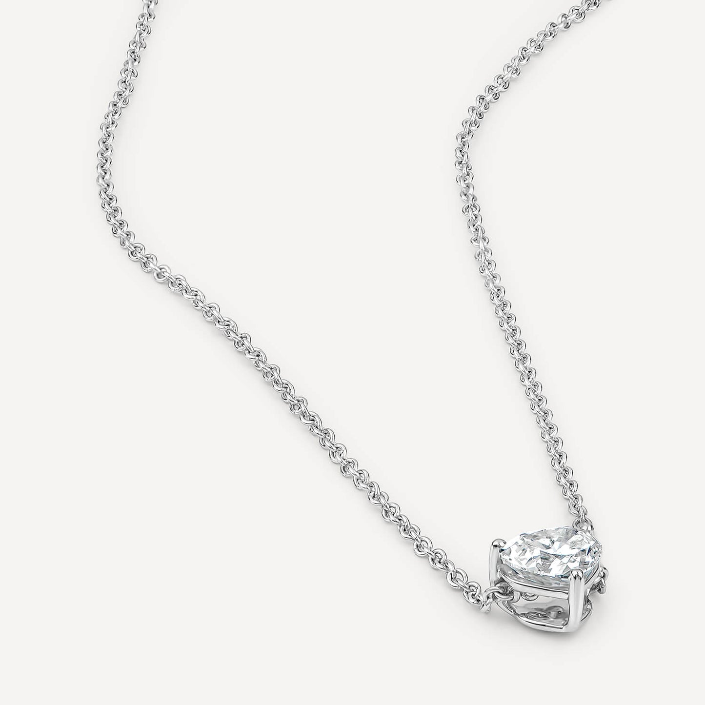 Born Classic 9ct White Gold Lab Grown 0.50ct Heart Shaped Diamond Pendant