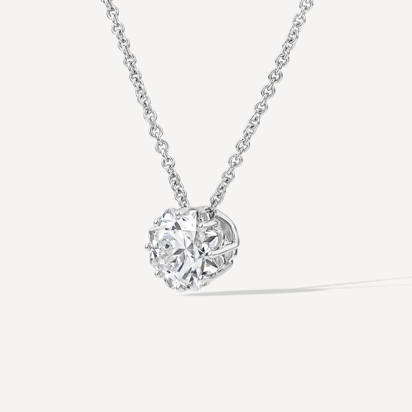 Born Classic 9ct White Gold Lab Grown 1ct Flower Cut Diamond Pendant