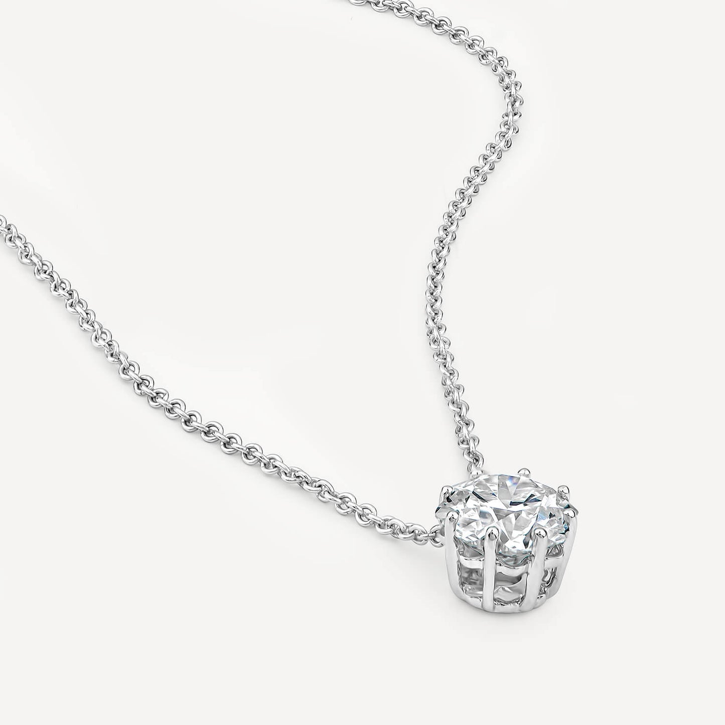 Born Classic 9ct White Gold Lab Grown 1ct Flower Cut Diamond Pendant