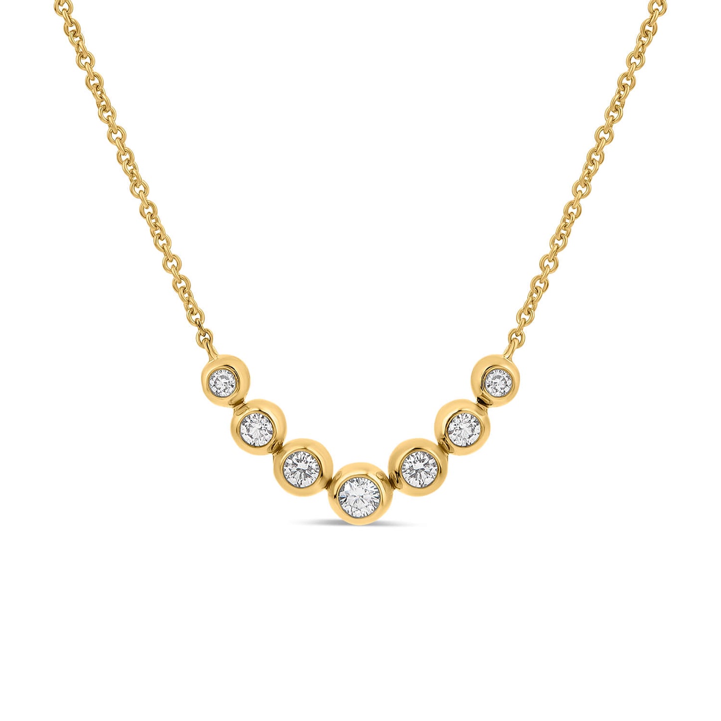 Born Granules 9ct Yellow Gold Lab Grown 0.20ct Round Diamond Necklet