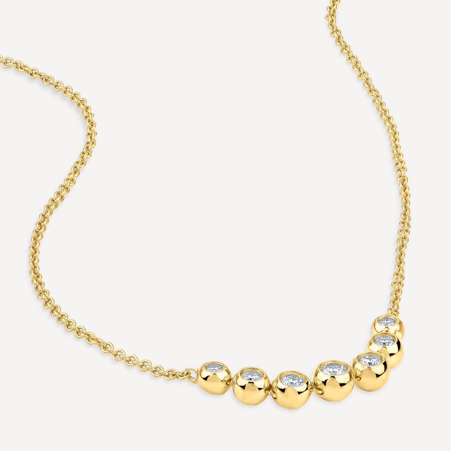 Born Granules 9ct Yellow Gold Lab Grown 0.20ct Round Diamond Necklet