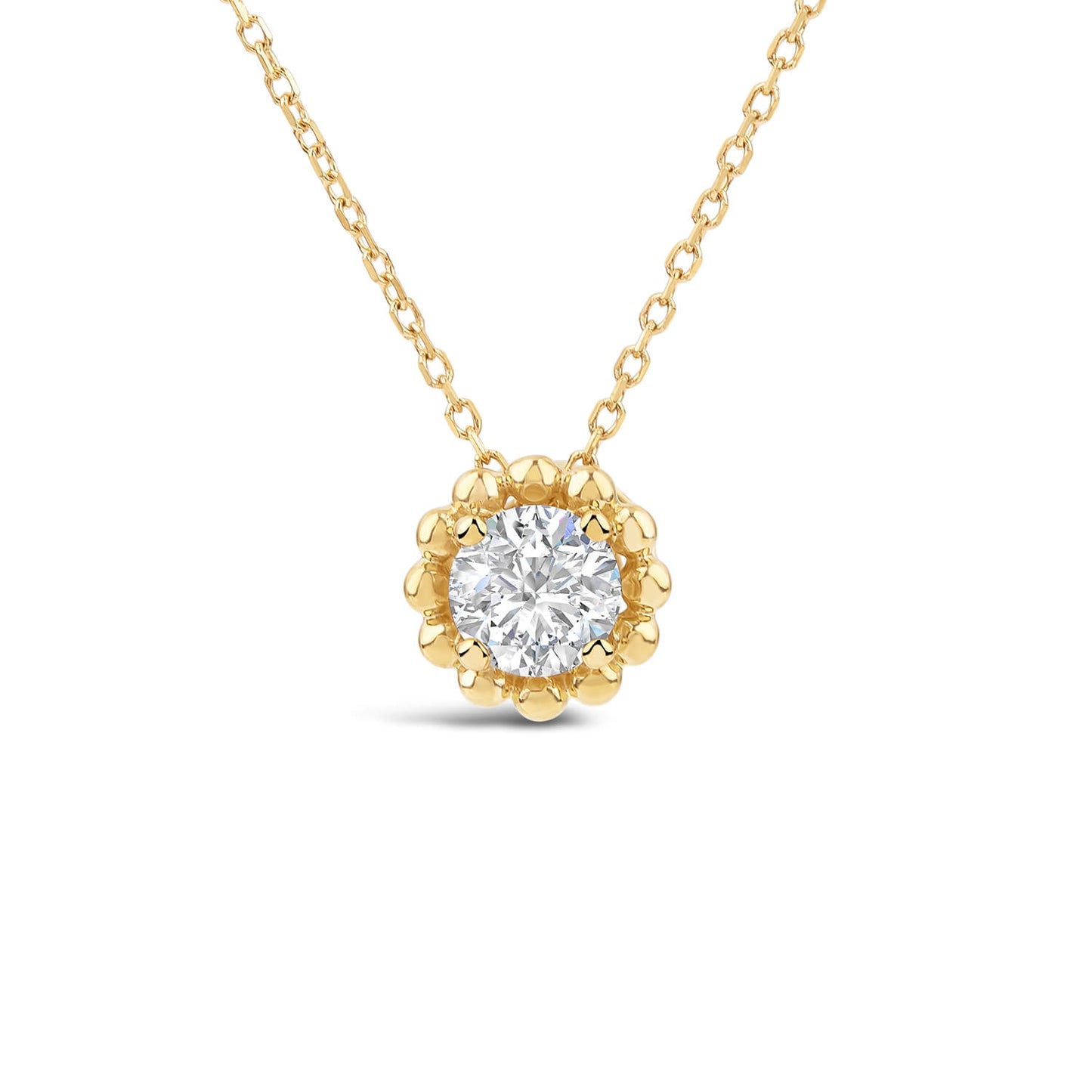 Born Granules 9ct Yellow Gold Lab Grown 0.50ct Round Diamond Pendant