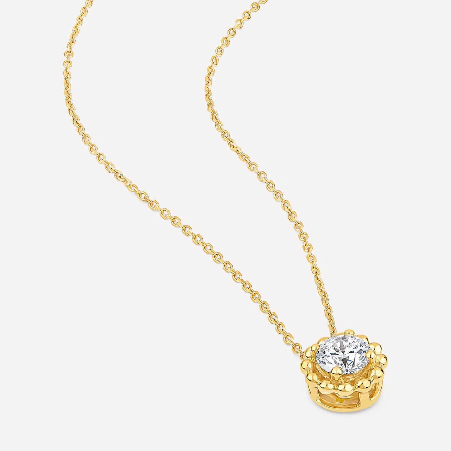 Born Granules 9ct Yellow Gold Lab Grown 0.50ct Round Diamond Pendant